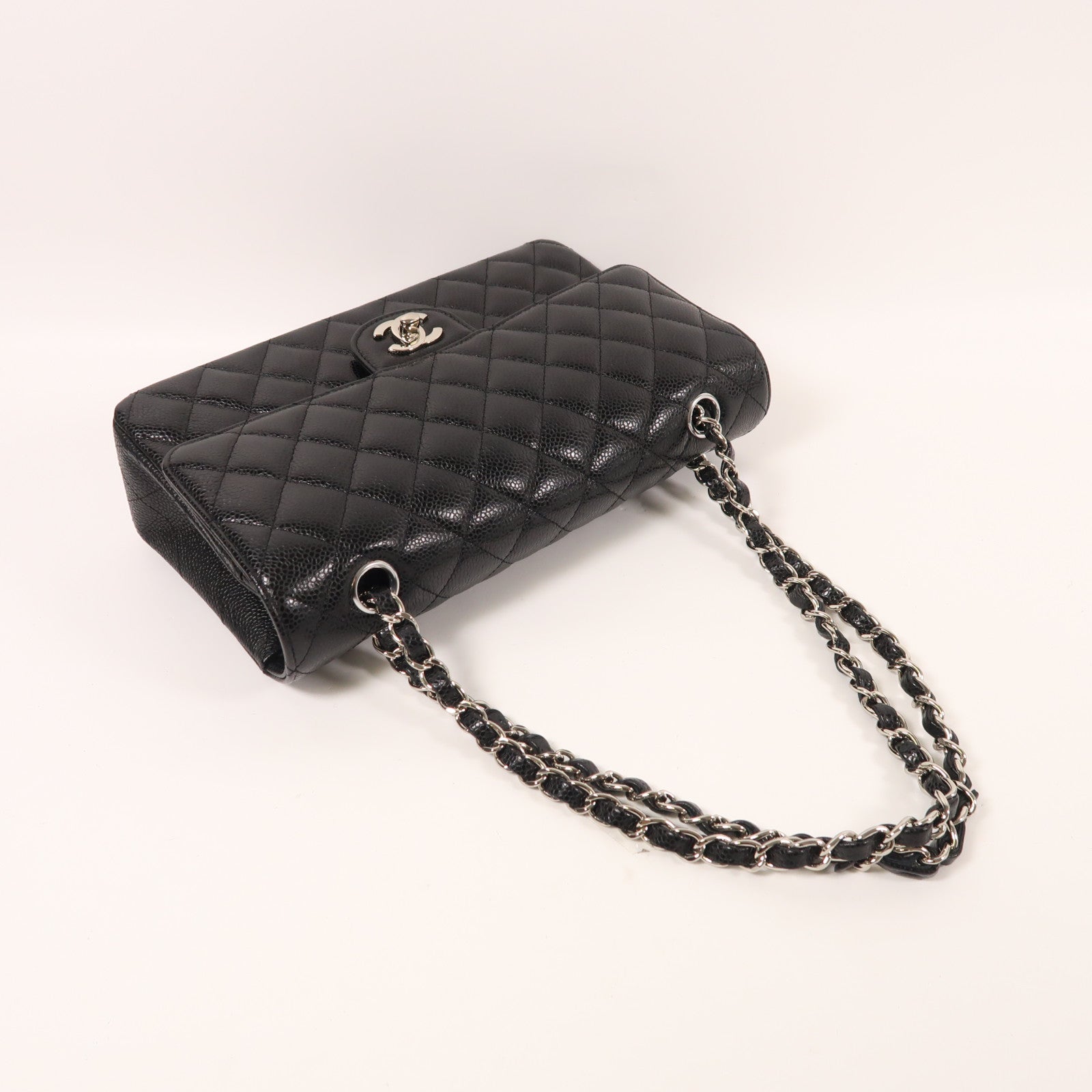 CHANEL 牛皮皮革Classic 25銀扣鏈帶肩背袋