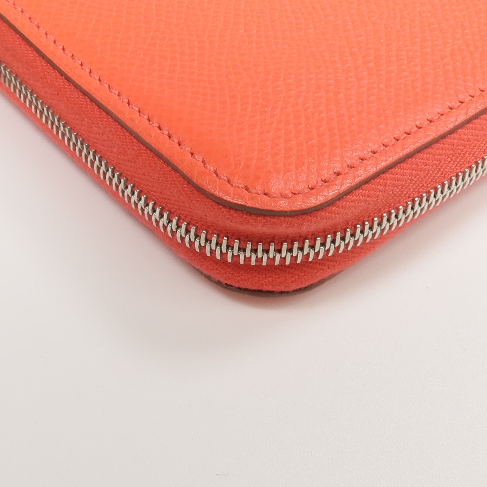 HERMES Epsom皮革/絲質Silk'In Compact Wallet錢包Rose Jaipur