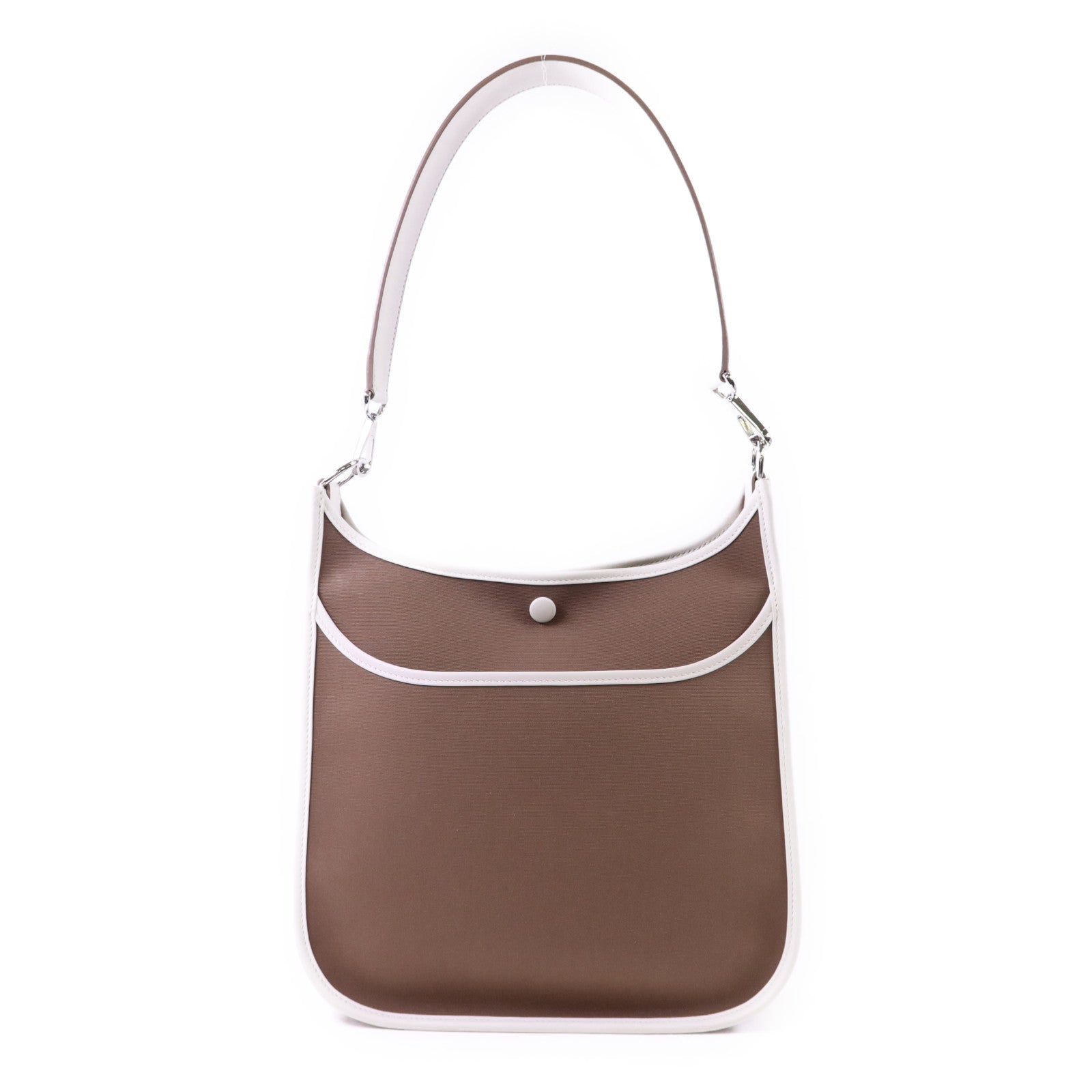 HERMES 帆布Evelyne PM銀扣肩背袋