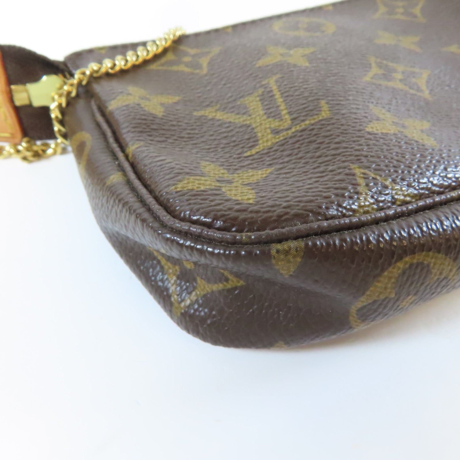 LOUIS VUITTON Monogram Pochette Trunk金扣鏈帶肩背袋啡色