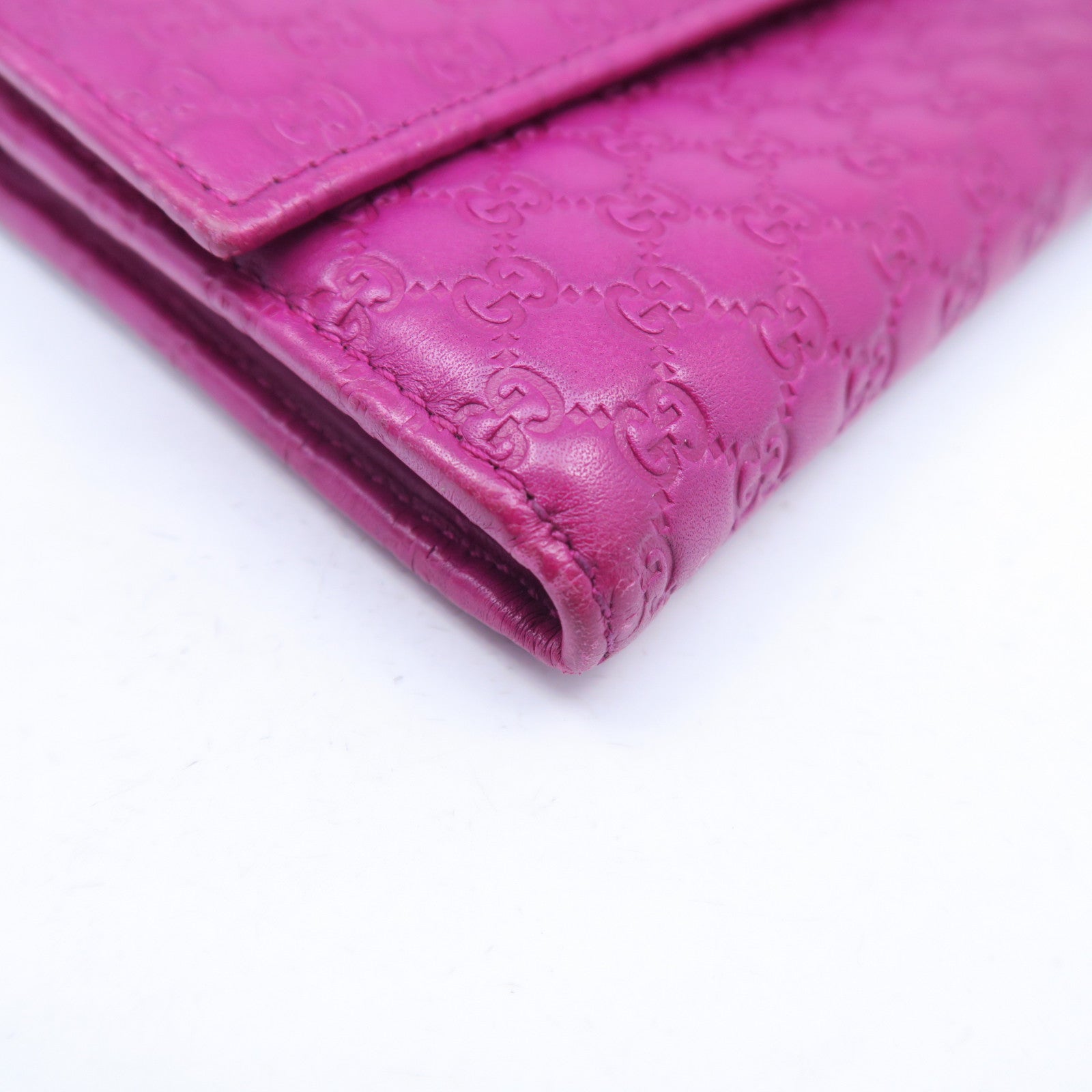 GUCCI 【激減優惠】牛皮皮革Long Wallet金扣長錢包粉紅色