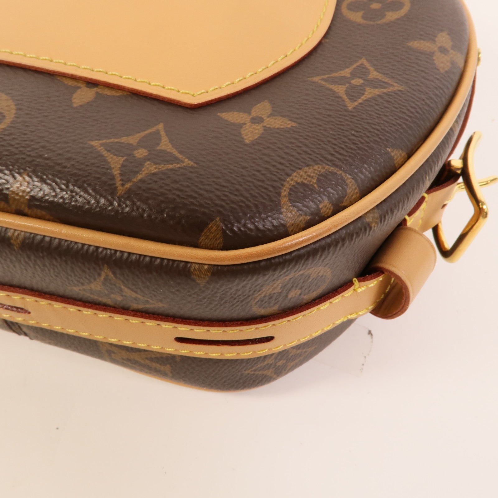 LOUIS VUITTON Monogram Boite Chapeau Souple金扣肩背袋棕色