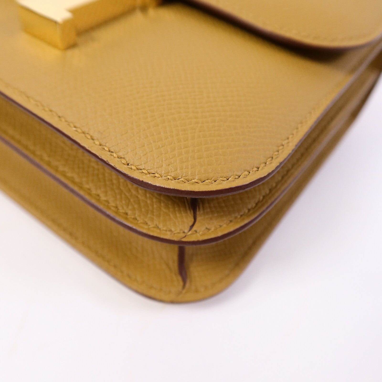 HERMES Epsom皮革Mini Constance肩背袋Sesame
