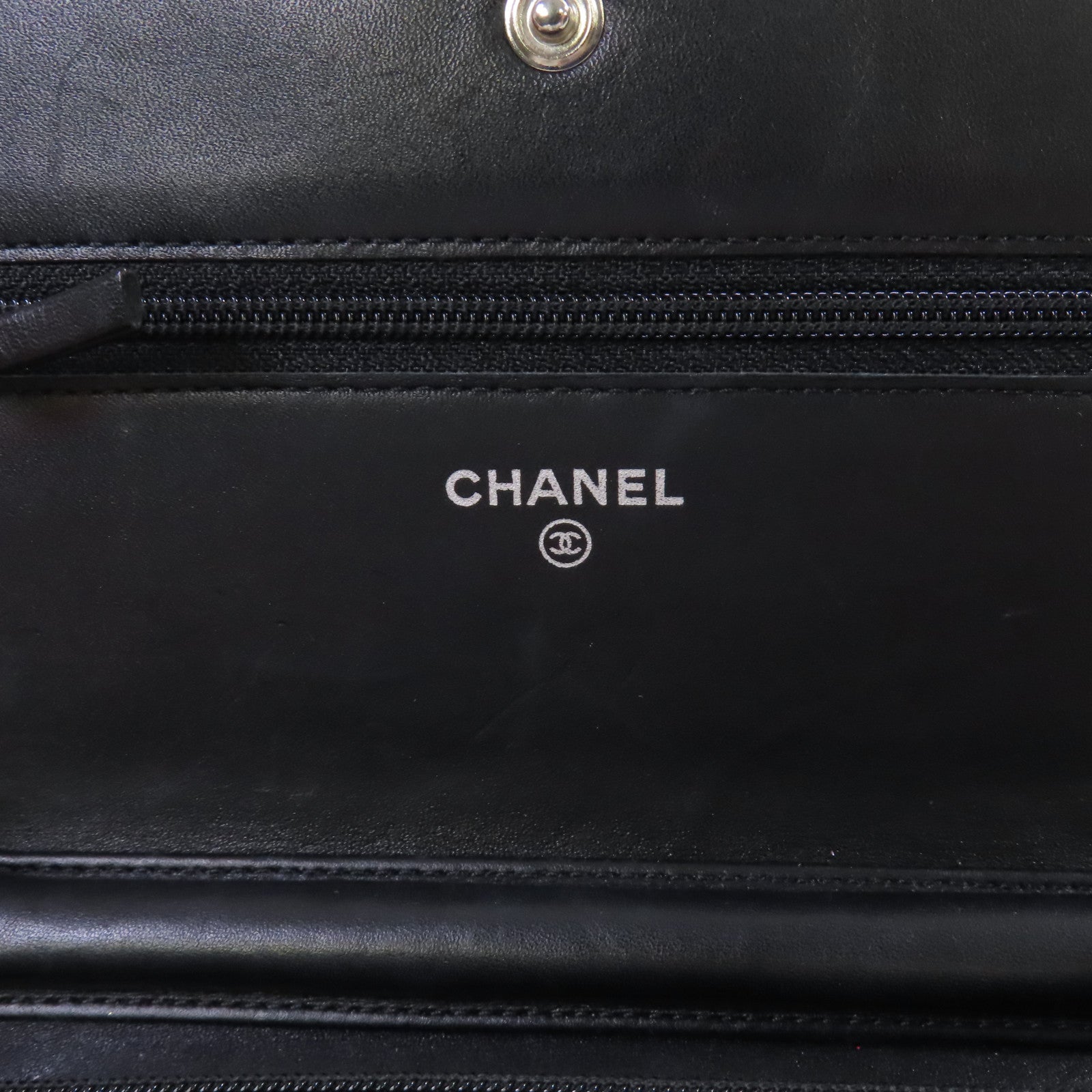 CHANEL 【激減優惠】菱格羊皮皮革Cambon WOC Wallet On Chain Shoulder Bag銀扣鏈帶肩背袋黑色