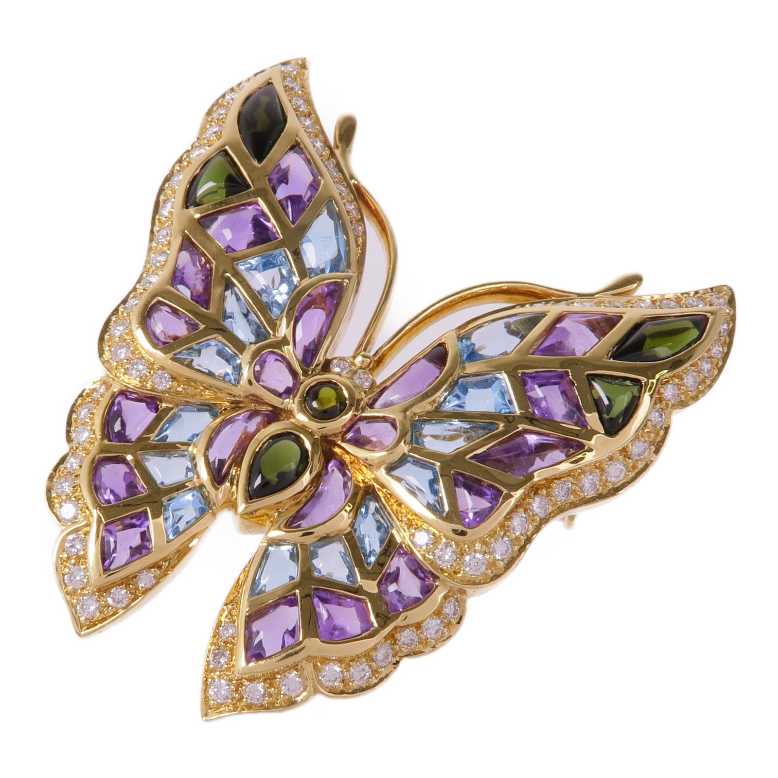 JEWELRY 18K黃金Diamond/Semi-Precious Brooch鑽石/半寶石胸針