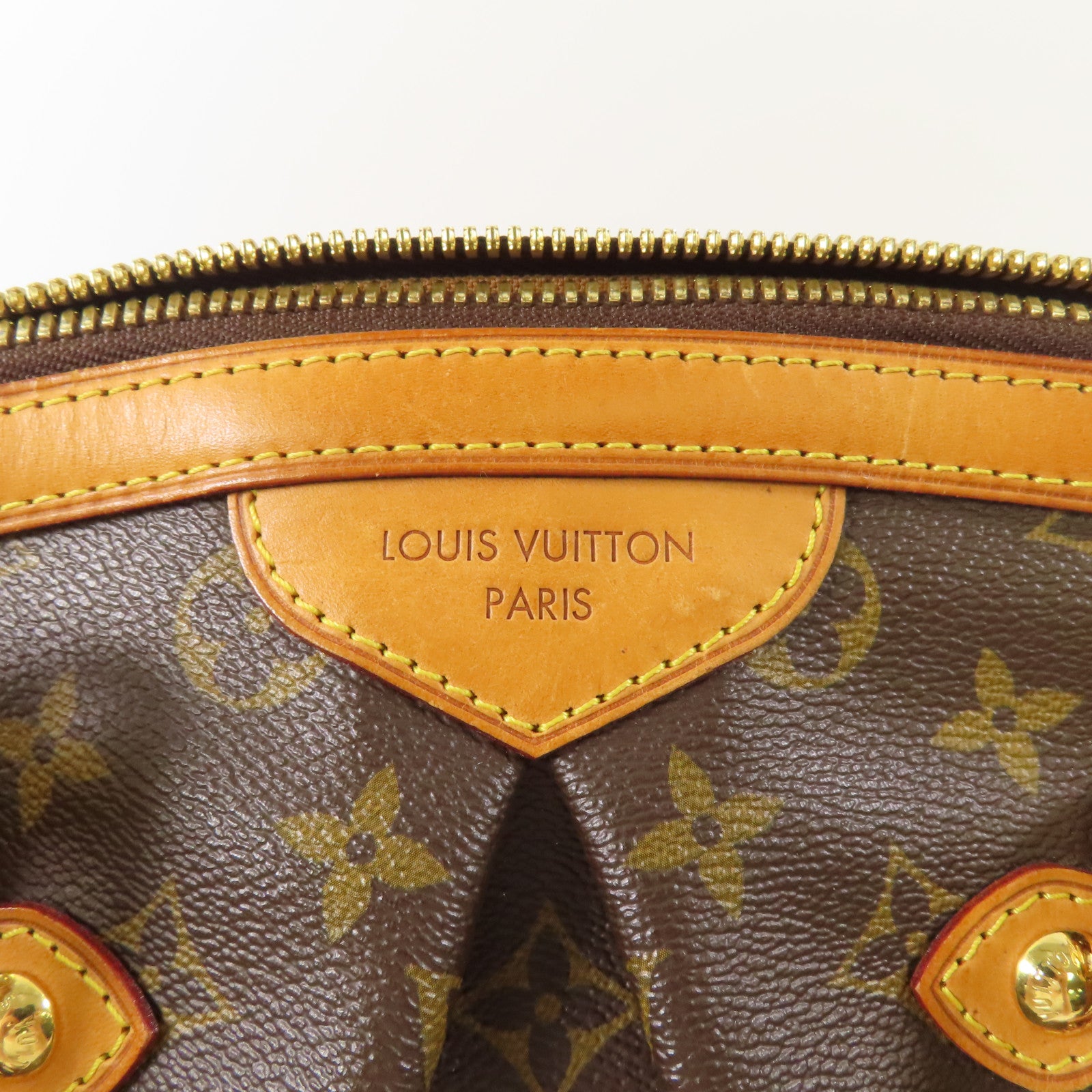 LOUIS VUITTON Monogram Tivoli GM金扣肩背袋棕色