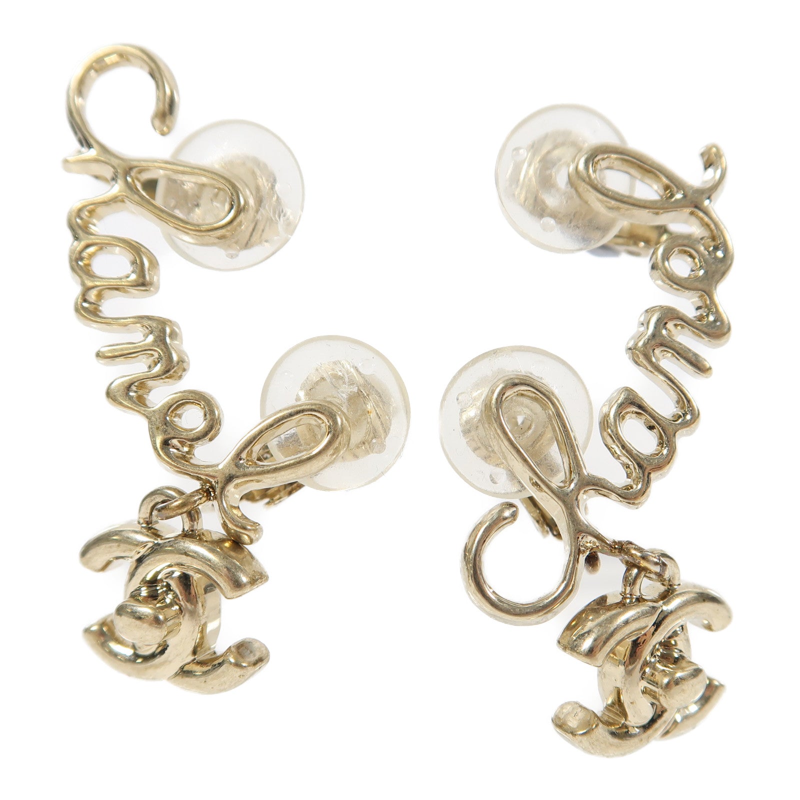 CHANEL 金屬Earrings夾式耳環金色