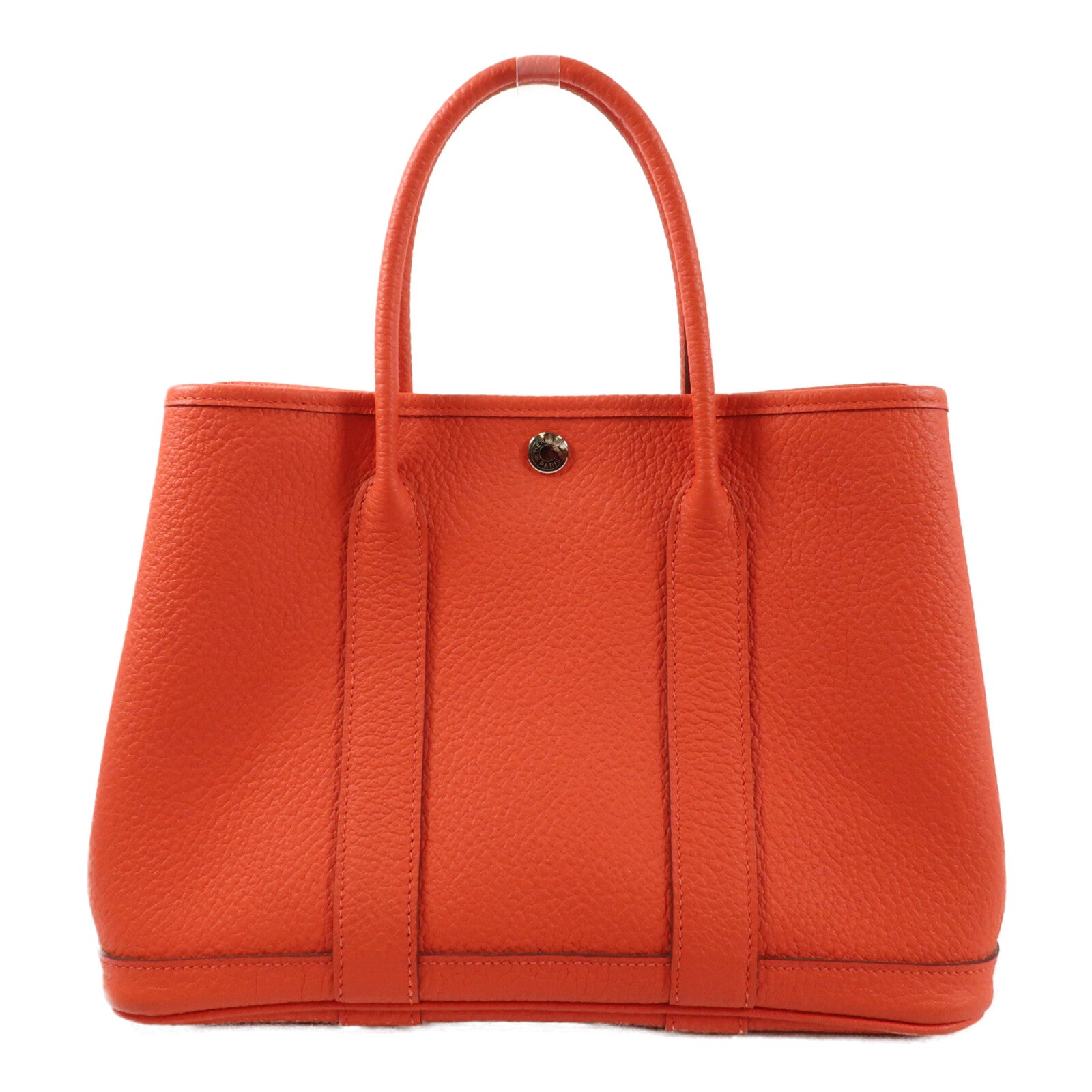 HERMES Country皮革Garden Party TPM銀扣手挽袋Rouge Casaque
