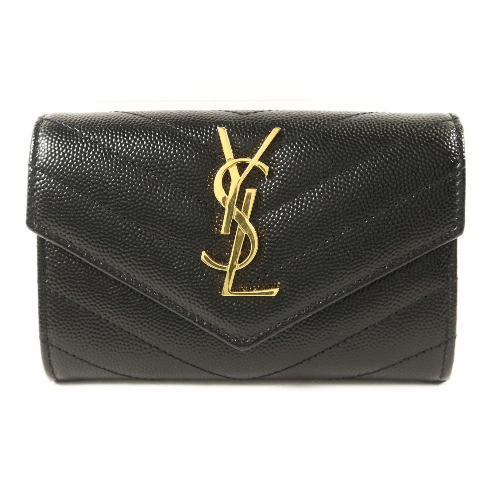 SAINT LAURENT 牛皮皮革Cassandre Matelasse Small Wallet錢包
