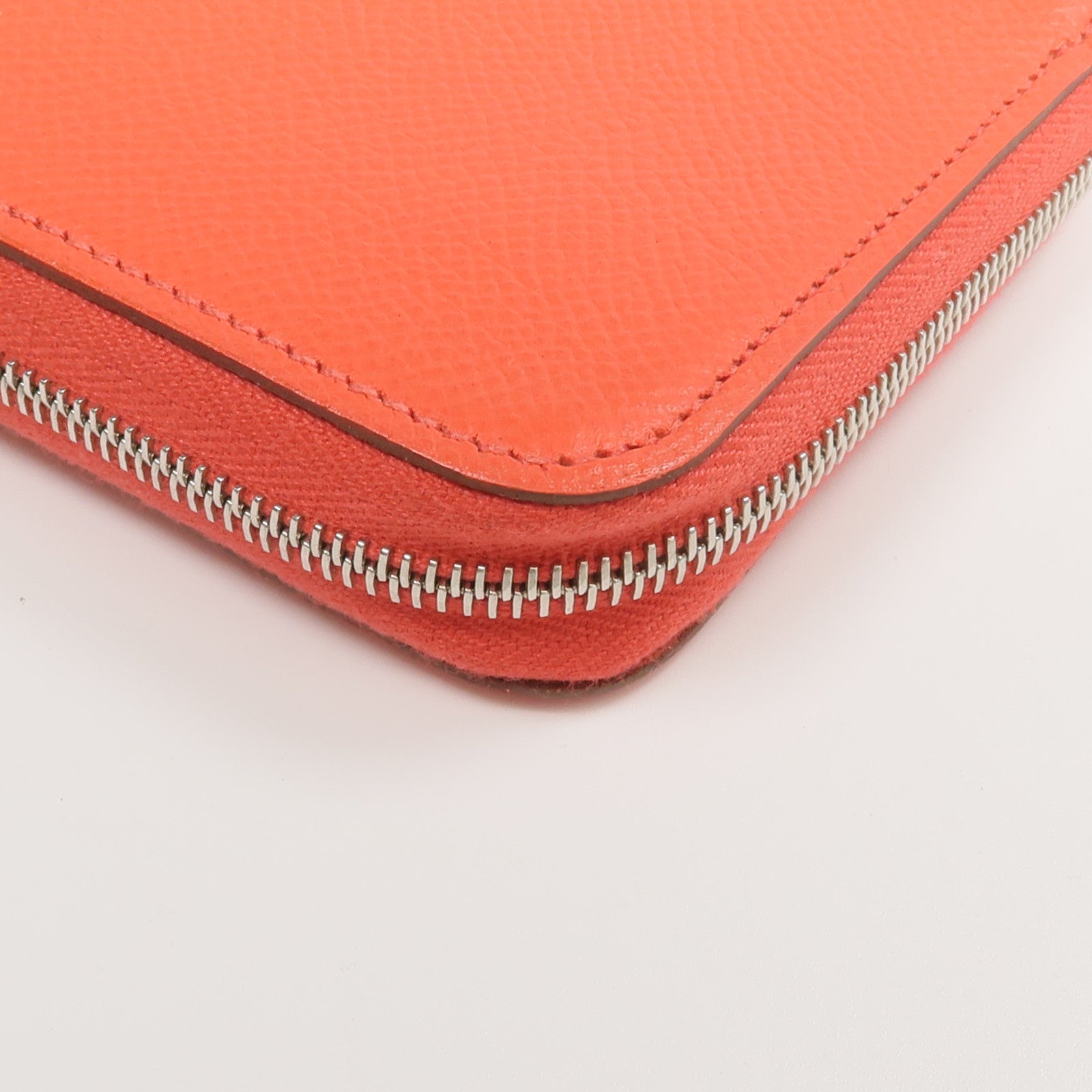 HERMES Epsom皮革/絲質Silk'In Compact Wallet錢包Rose Jaipur