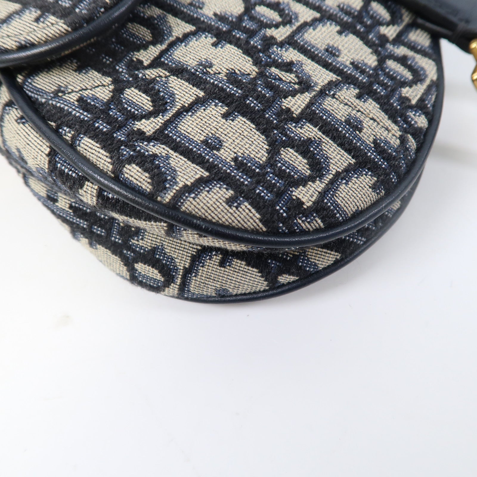 Dior 帆布Saddle Mini金扣肩背袋藍色