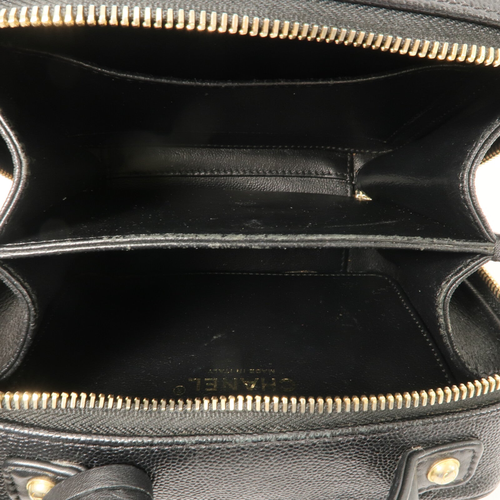 CHANEL 牛皮皮革Vanity Case 17cm鏈帶手挽肩背兩用袋
