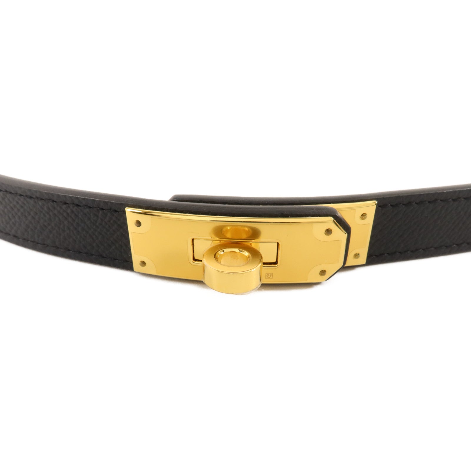 HERMES Epsom皮革Kelly 18 Belt皮帶Noir
