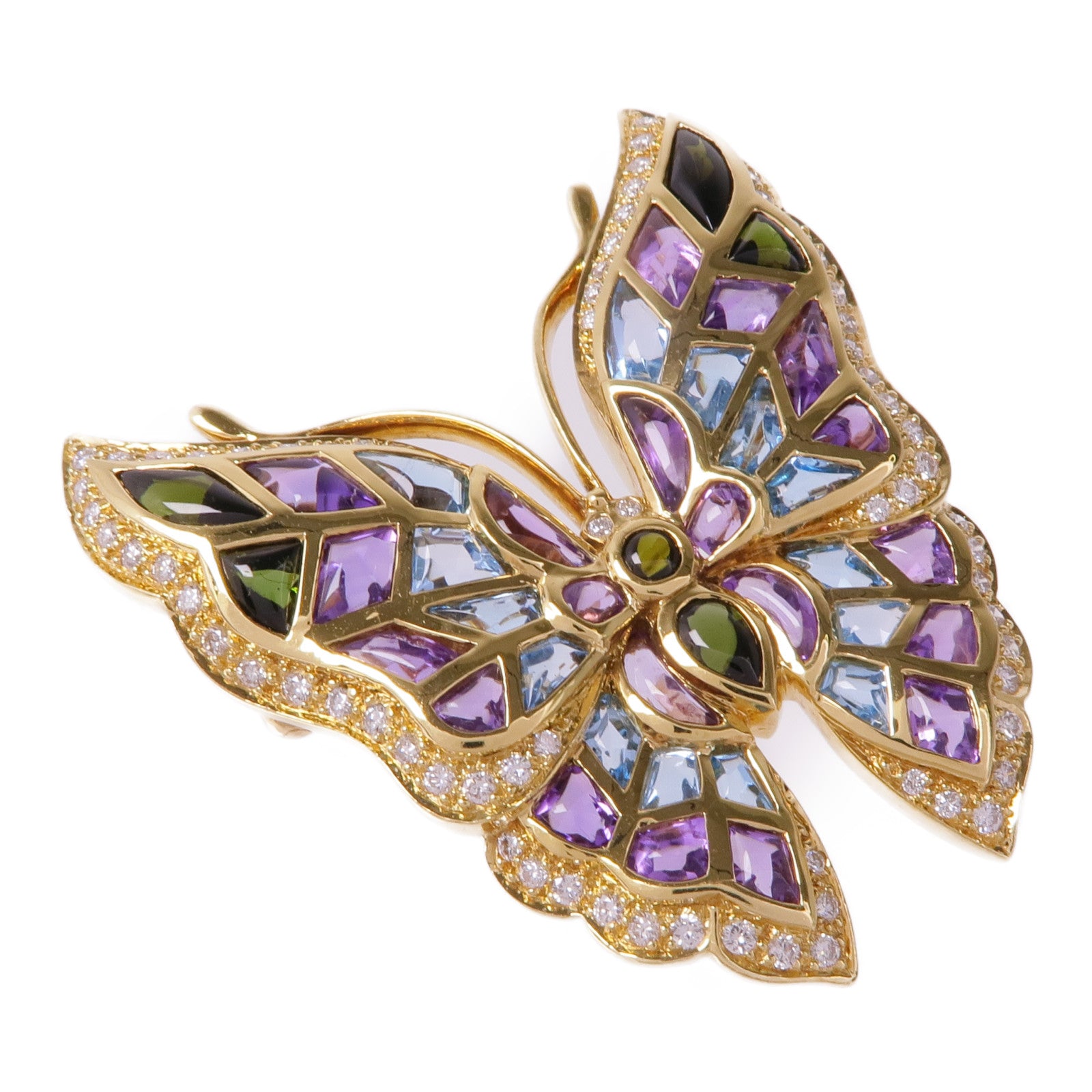 JEWELRY 18K黃金Diamond/Semi-Precious Brooch鑽石/半寶石胸針