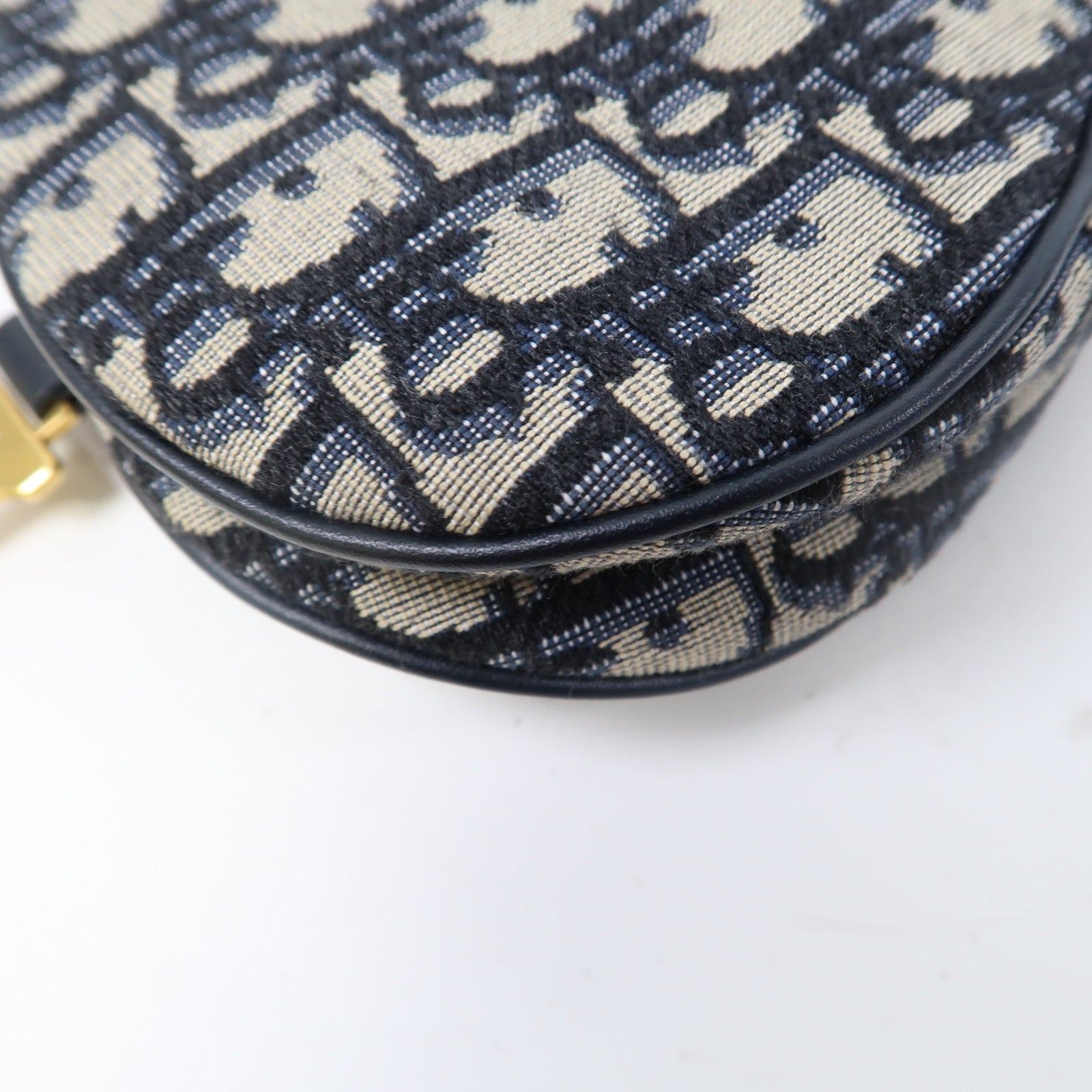 Dior 帆布Saddle Mini金扣肩背袋藍色