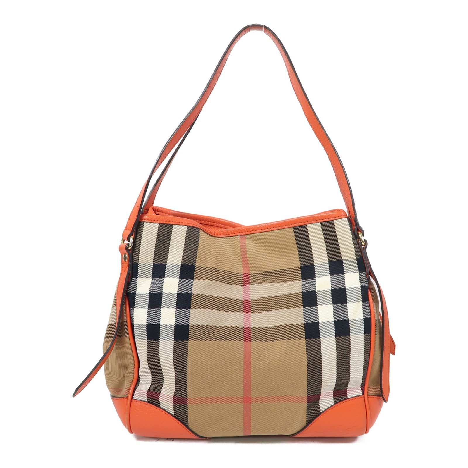BURBERRY 帆布Shoulder Bag金扣肩背袋橙色/啡色