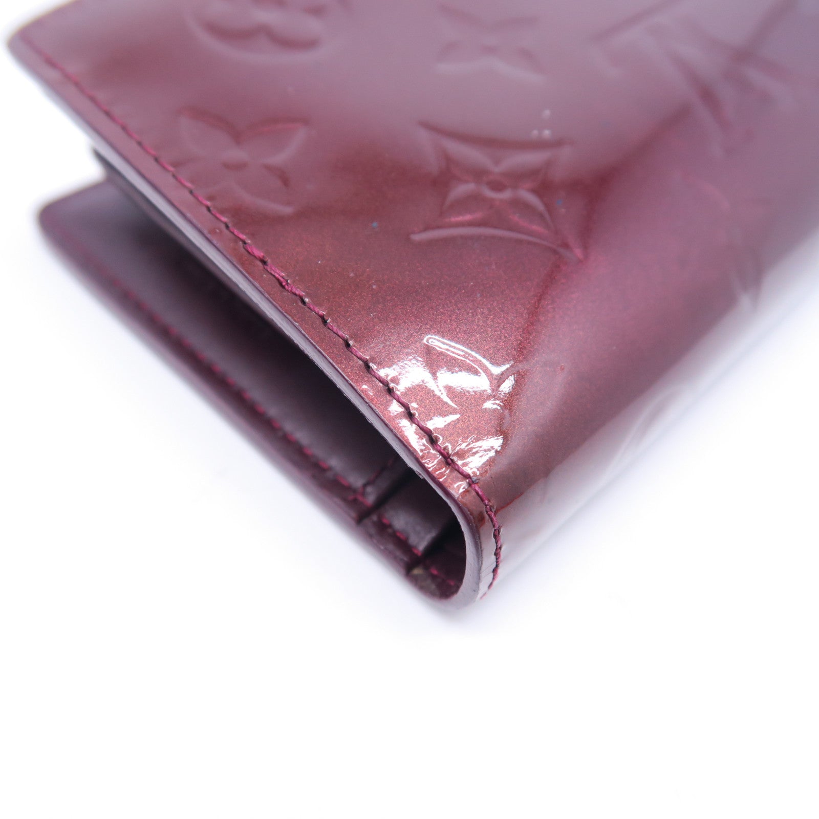 LOUIS VUITTON 【激減優惠】Monogram Vernis Portefeuille Viennois金扣錢包酒紅色