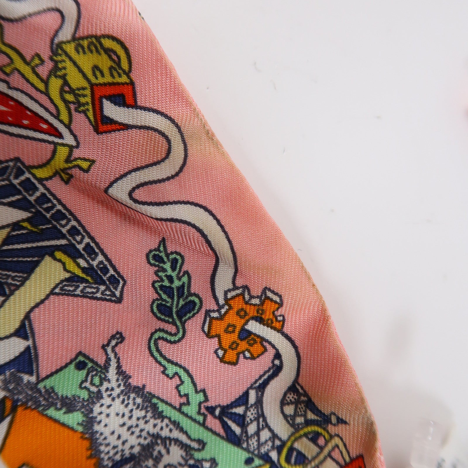 HERMES 絲質Scarf絲巾粉紅色/彩色
