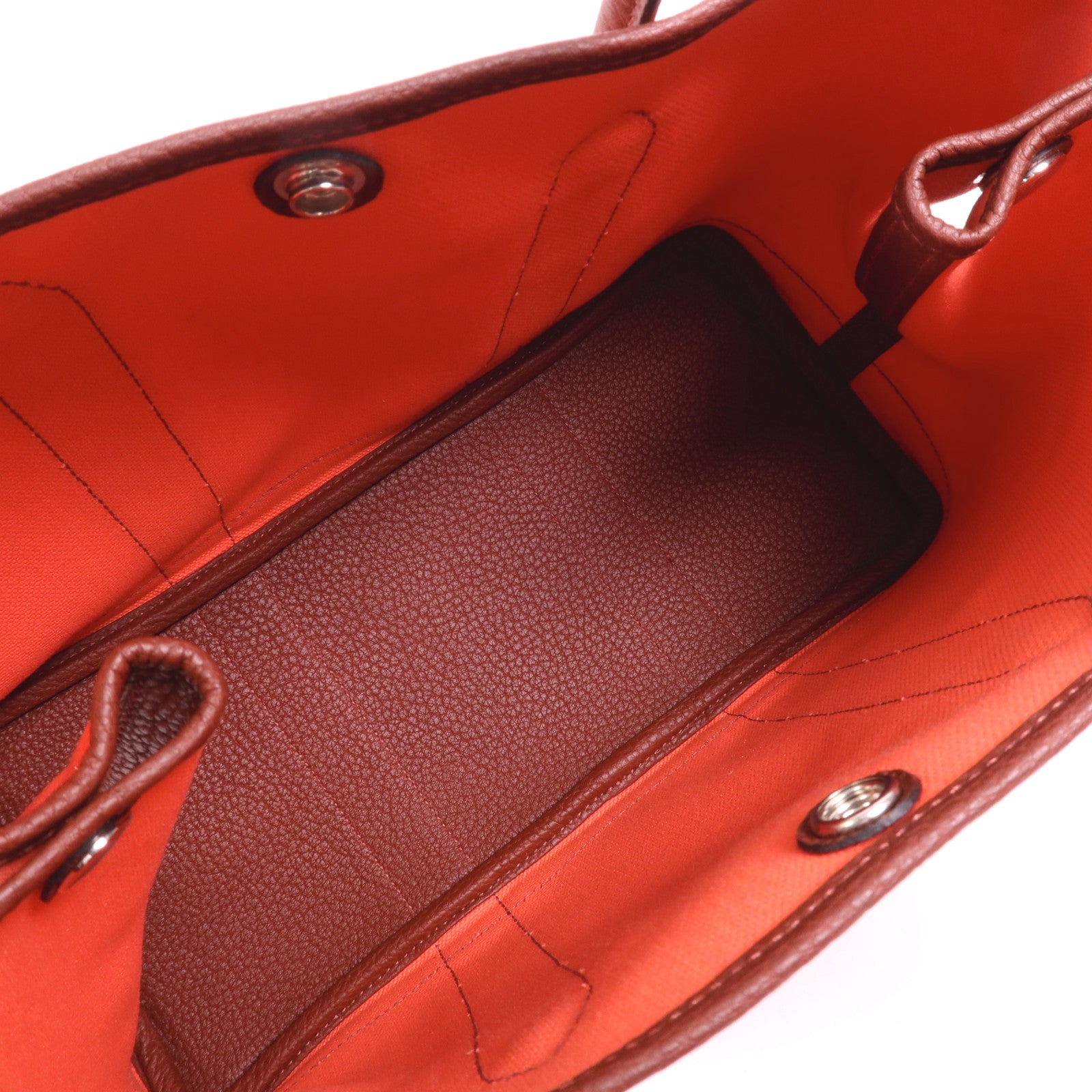 HERMES 帆布Garden Party TPM銀扣手挽袋