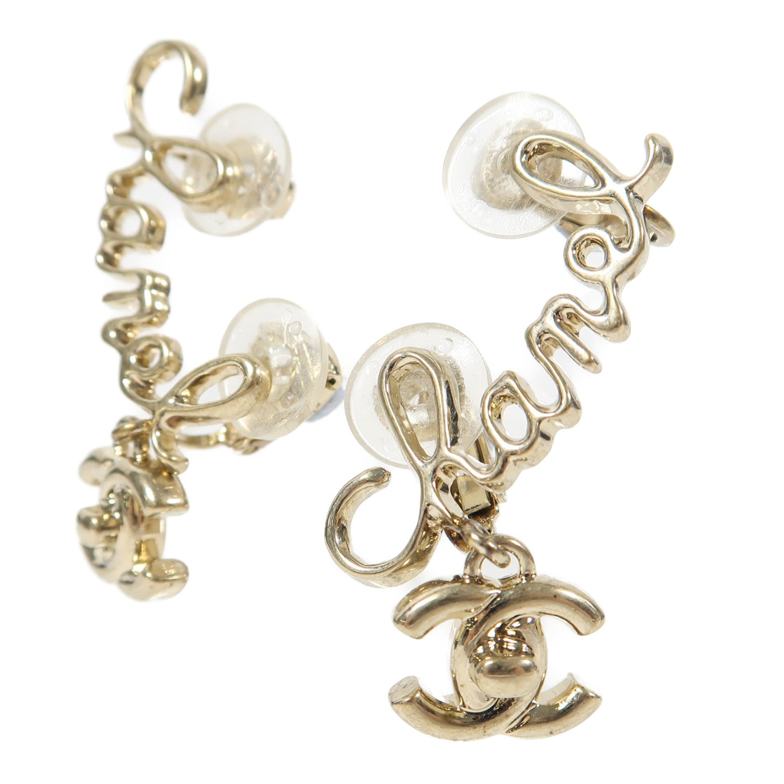 CHANEL 金屬Earrings夾式耳環金色