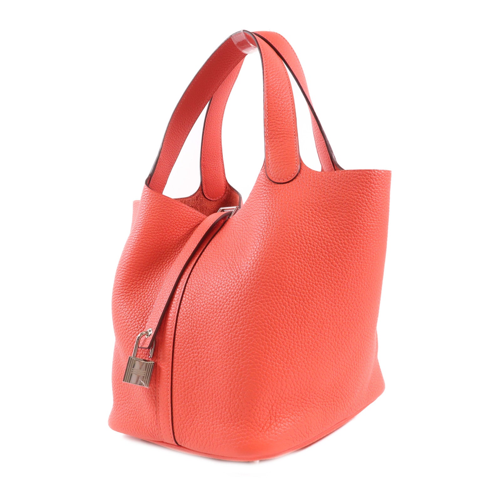 HERMES Clemence皮革Picotin MM銀扣手挽袋Rose Jaipur