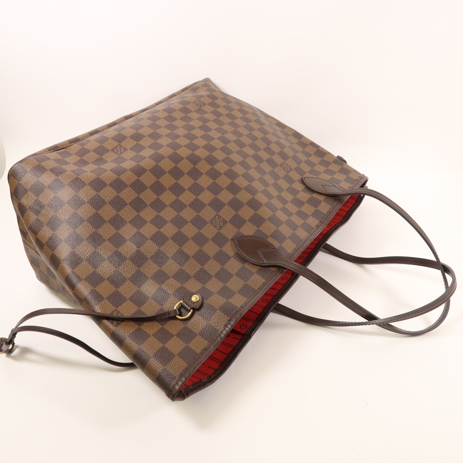 LOUIS VUITTON Damier Neverfull GM金扣肩背袋棕色