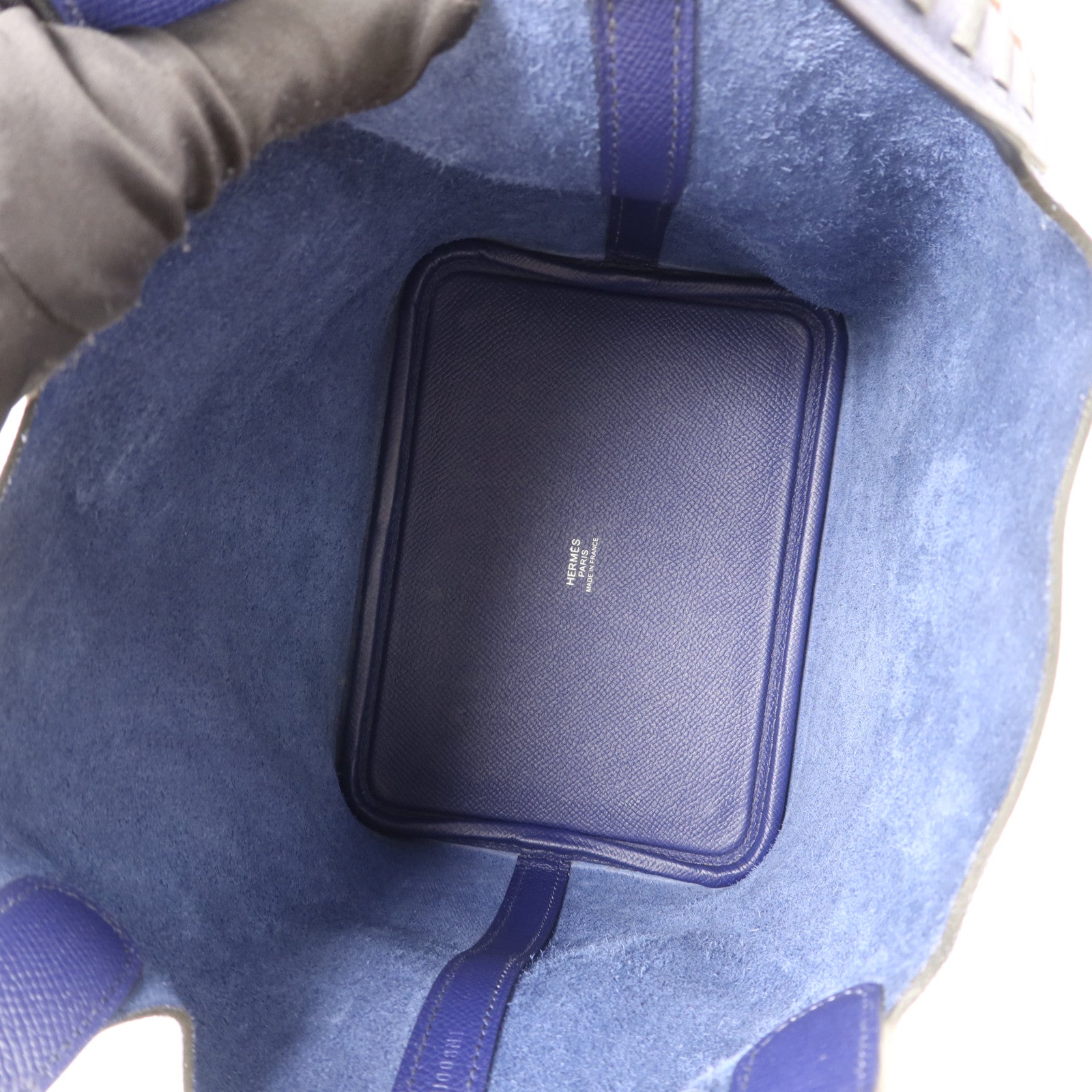 HERMES Epsom皮革Picotin Lock 18銀扣手挽袋Bleu Encre