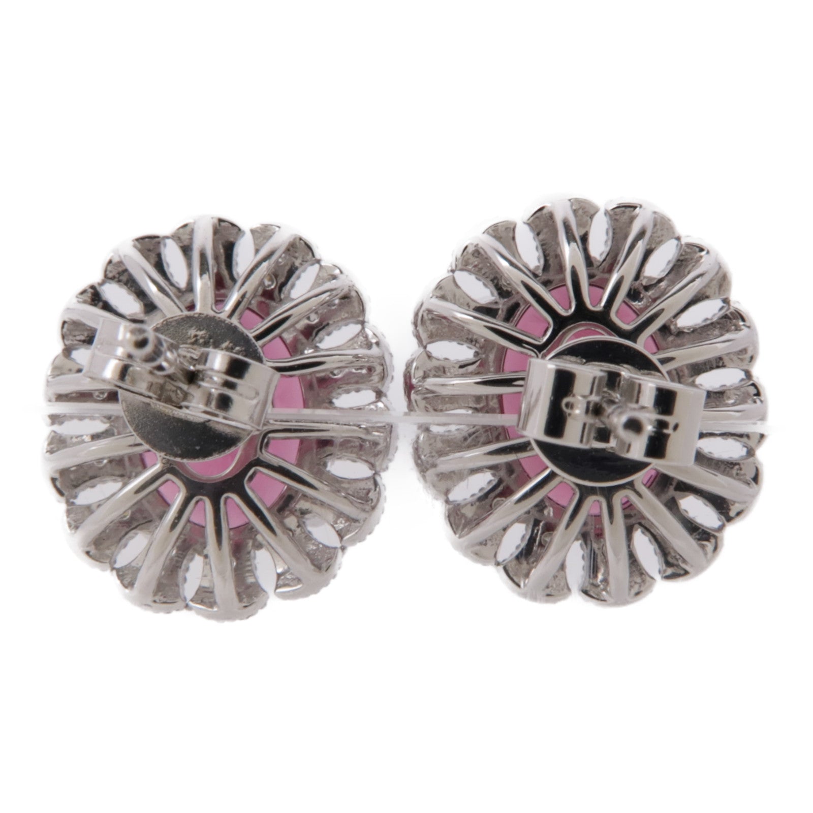 JEWELRY 18K白金Garnet Earrings紅寶石鑽石耳環