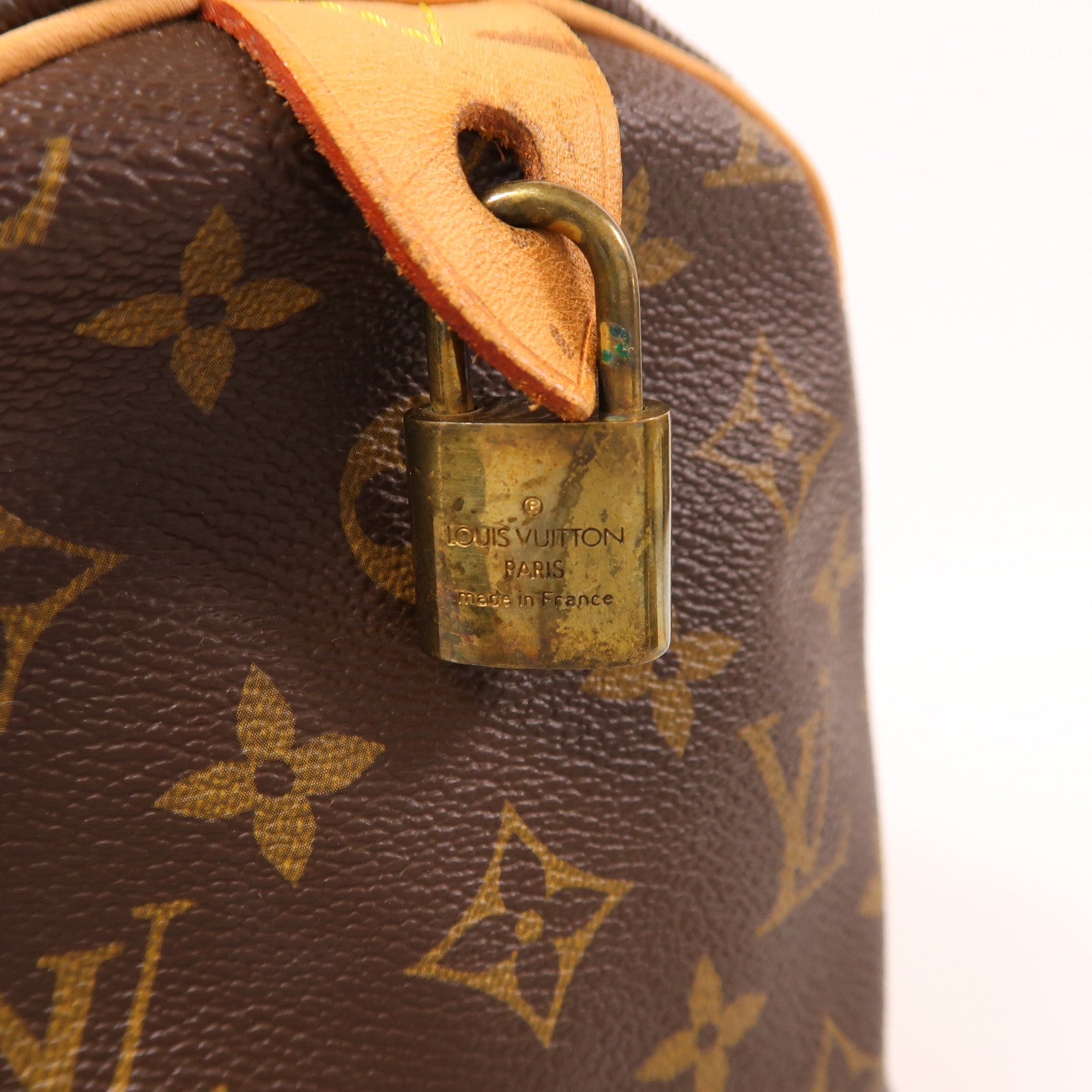 LOUIS VUITTON Monogram Speedy 35金扣手挽袋