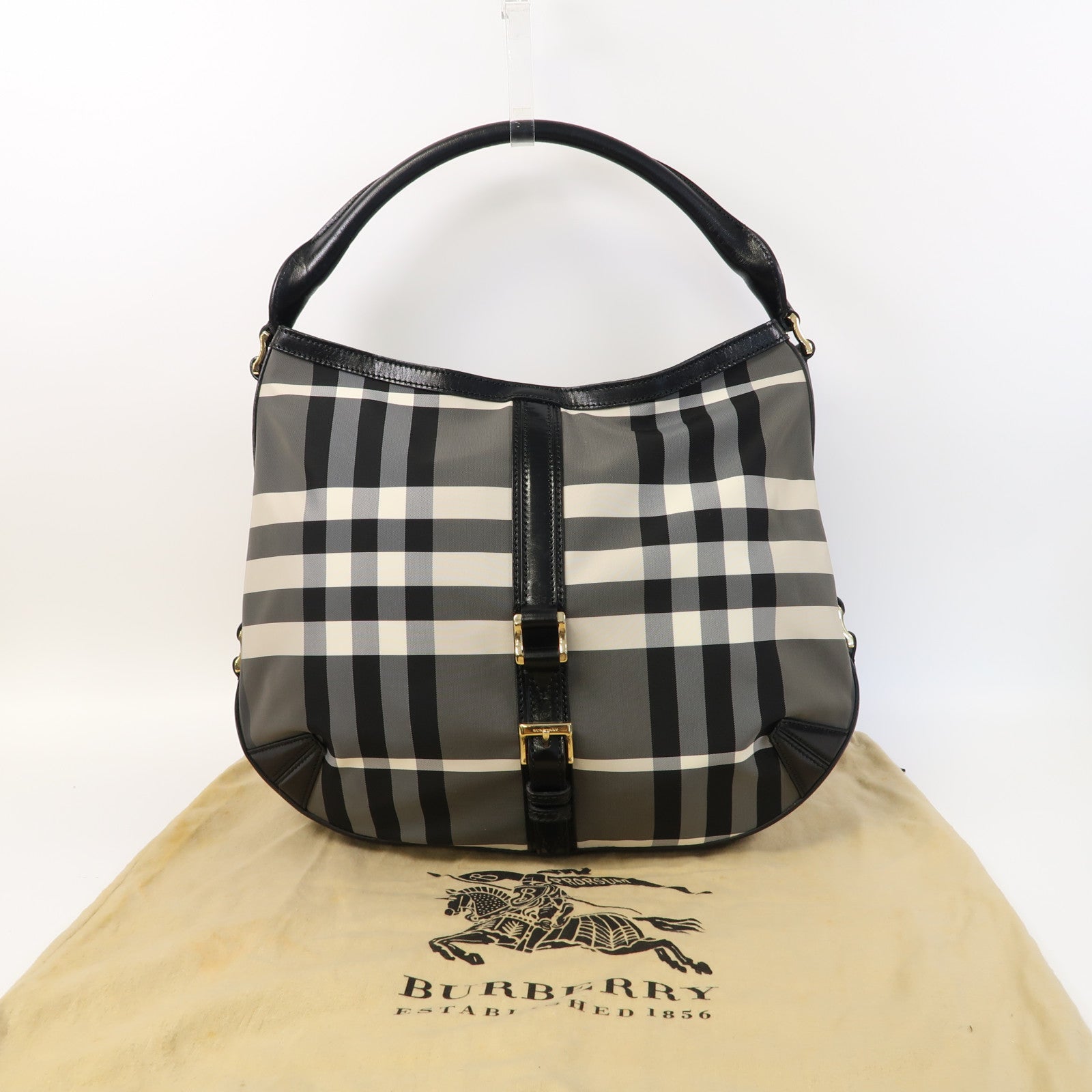 BURBERRY 尼龍Shoulder Bag金扣肩背袋黑色/灰色/白色