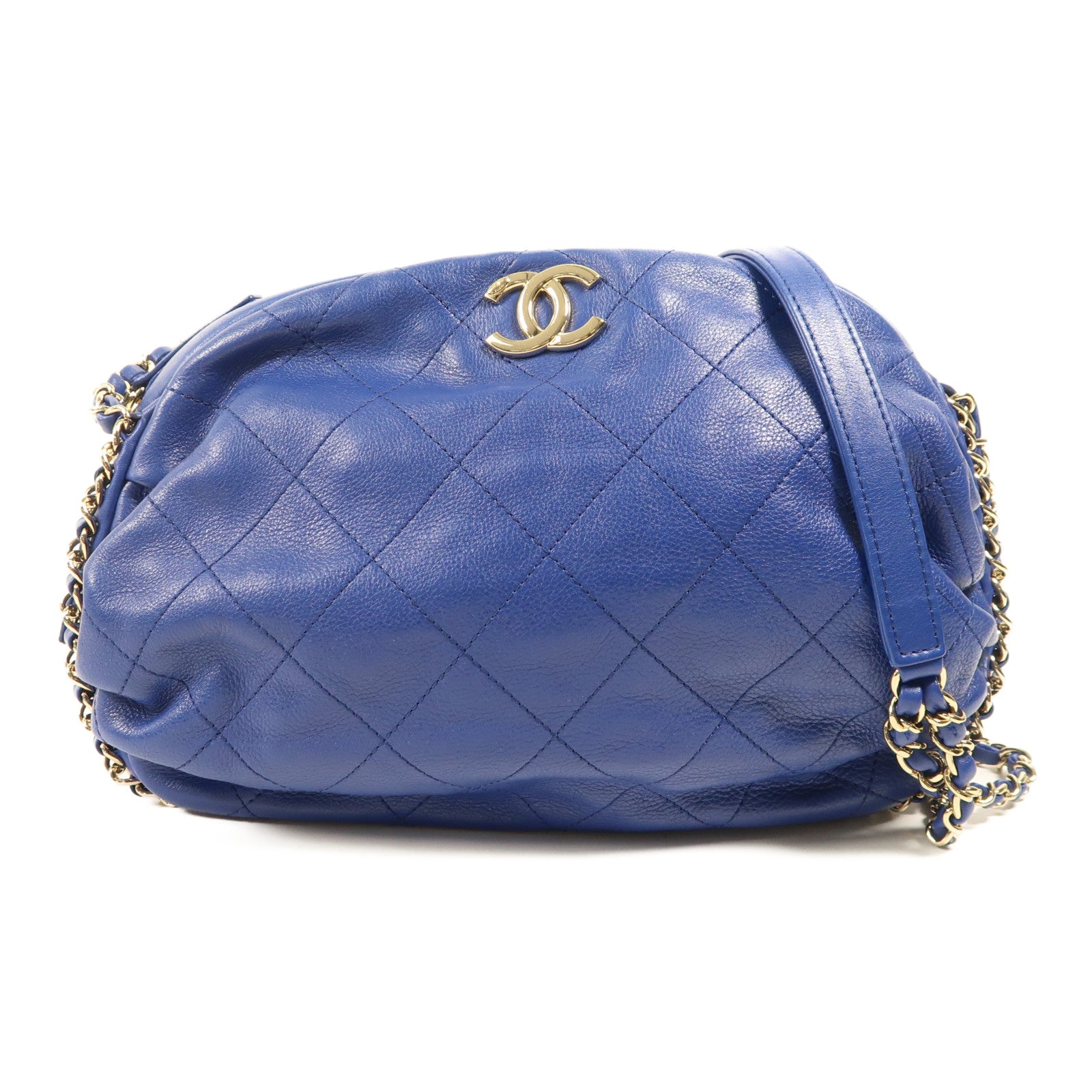 CHANEL 【激減優惠】牛皮皮革Chain Shoulder金扣鏈帶肩背袋