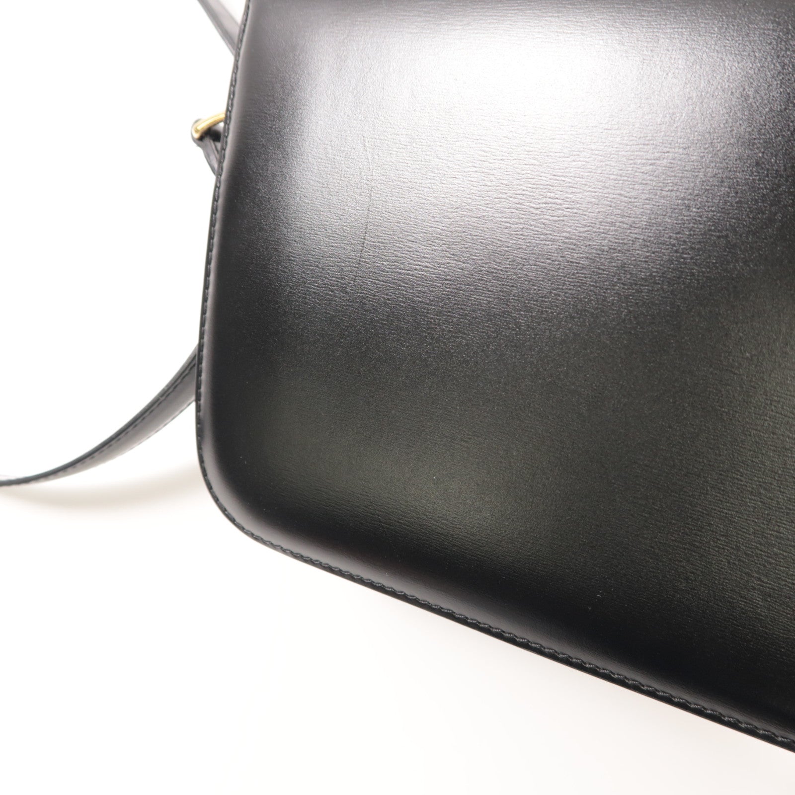 CELINE 牛皮皮革Classique Triomphe金扣肩背袋黑色