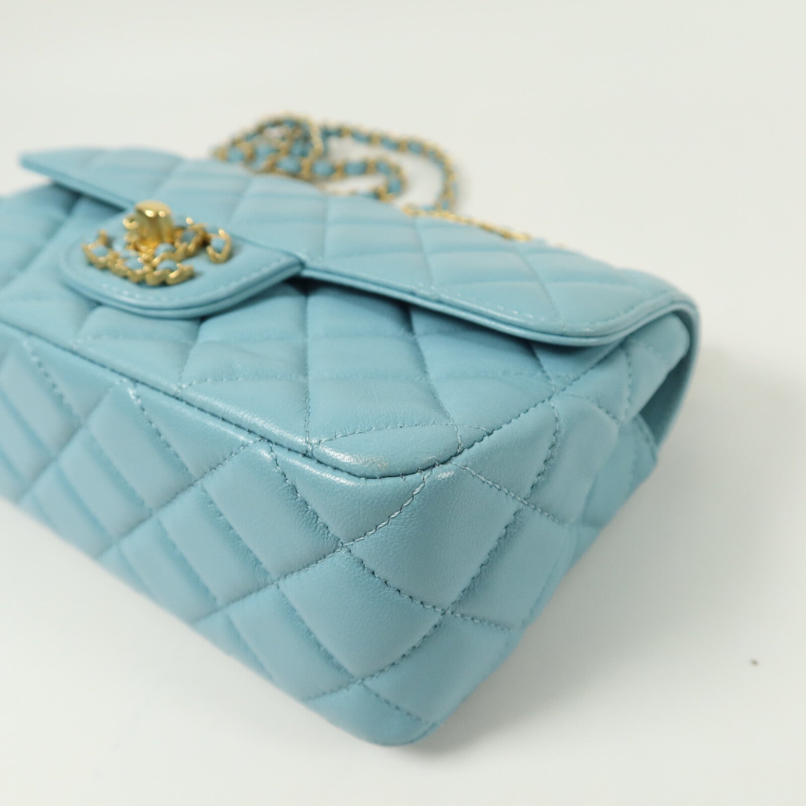 CHANEL 羊皮皮革Chain Shoulder手挽肩背兩用袋