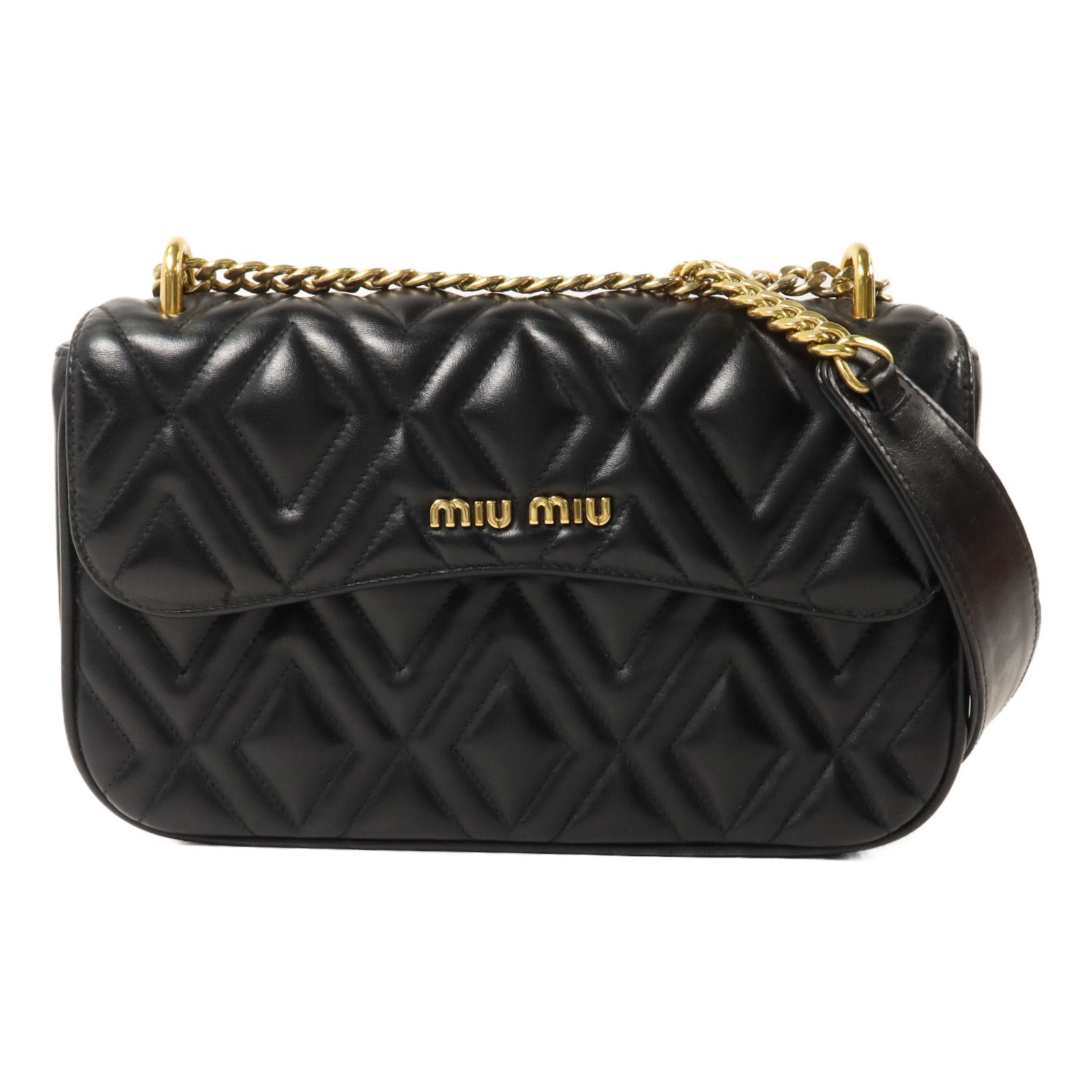 Miu Miu 牛皮皮革Shoulder Bag鏈帶肩背袋