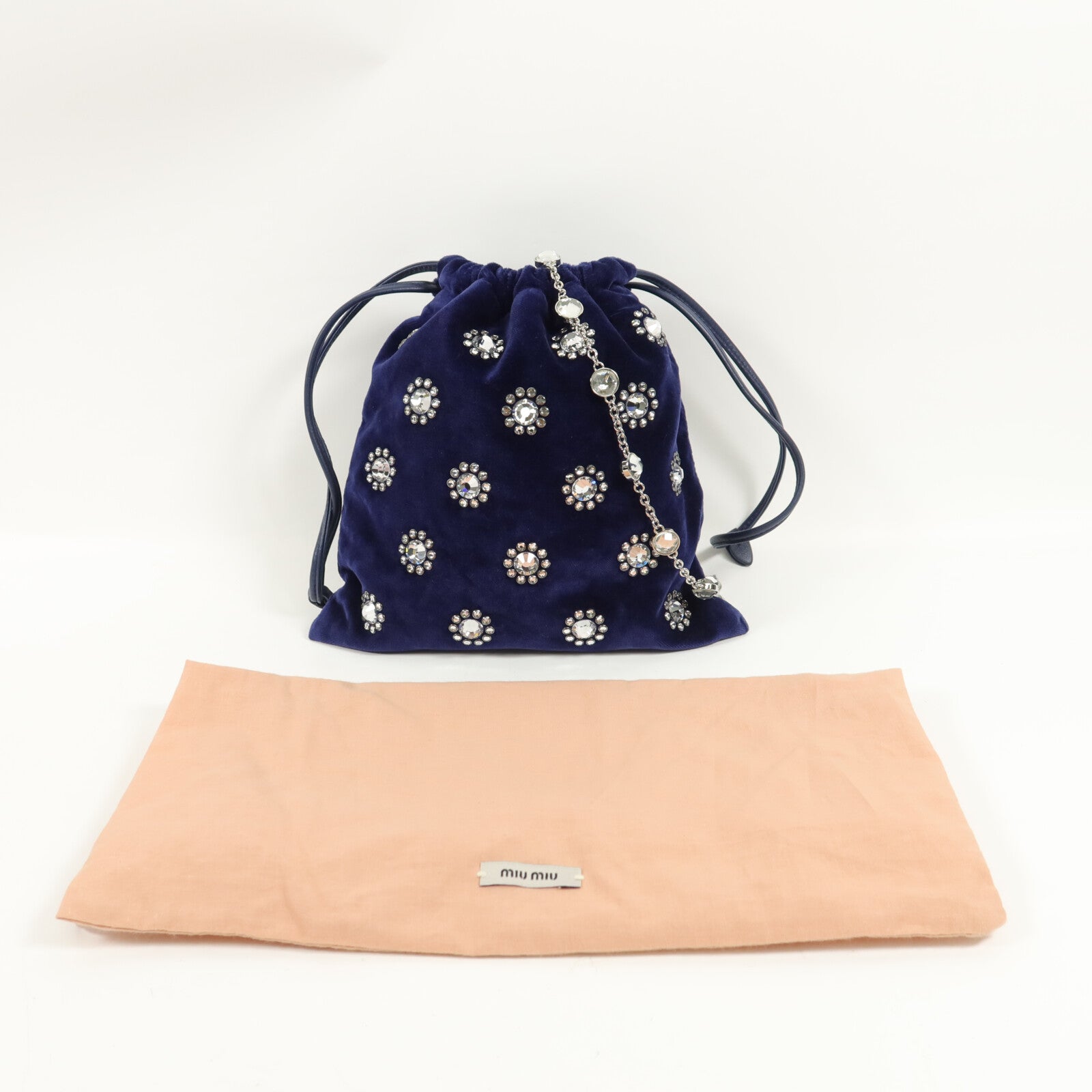 Miu Miu 天鵝絨Shoulder Bag鏈帶肩背袋