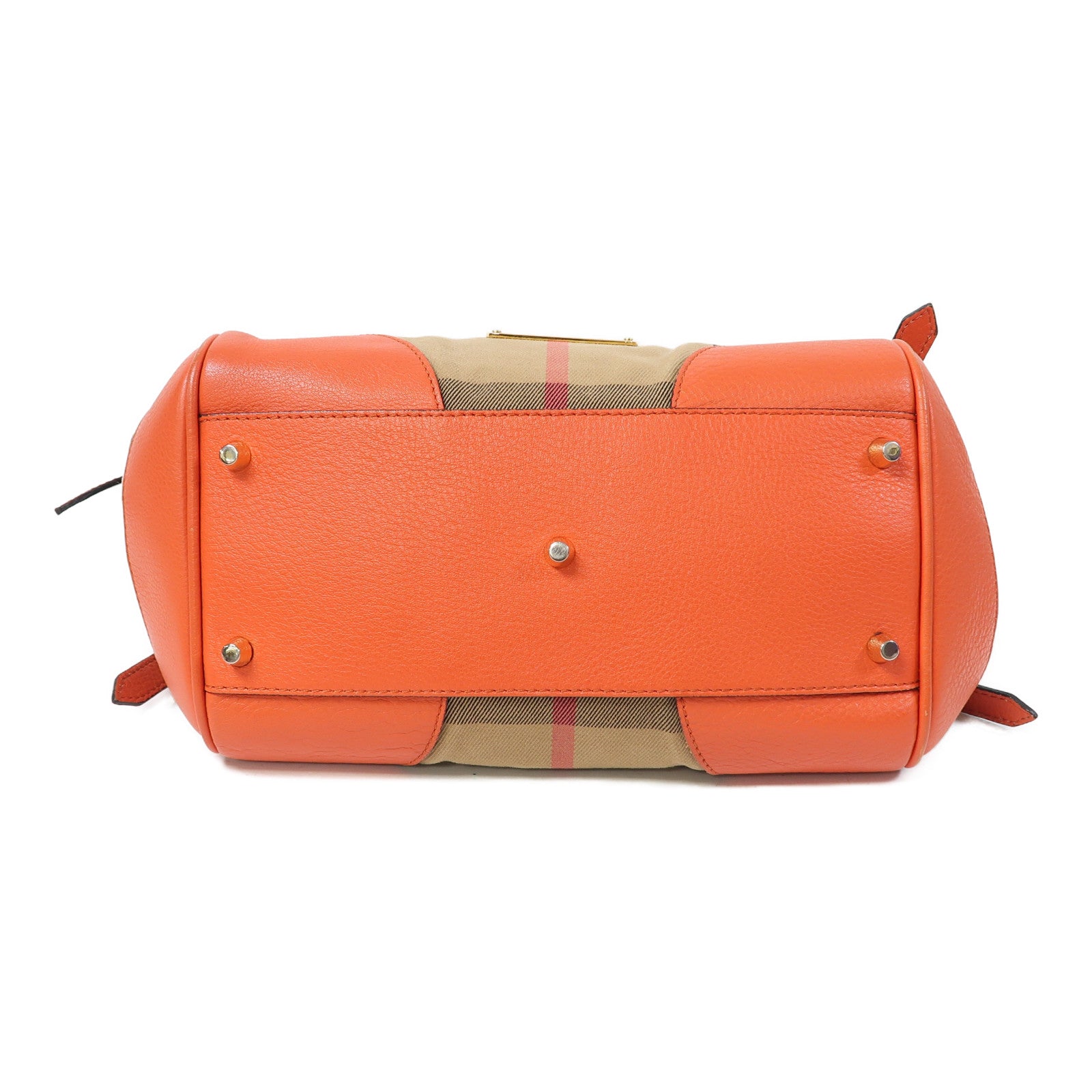 BURBERRY 帆布Shoulder Bag金扣肩背袋橙色/啡色