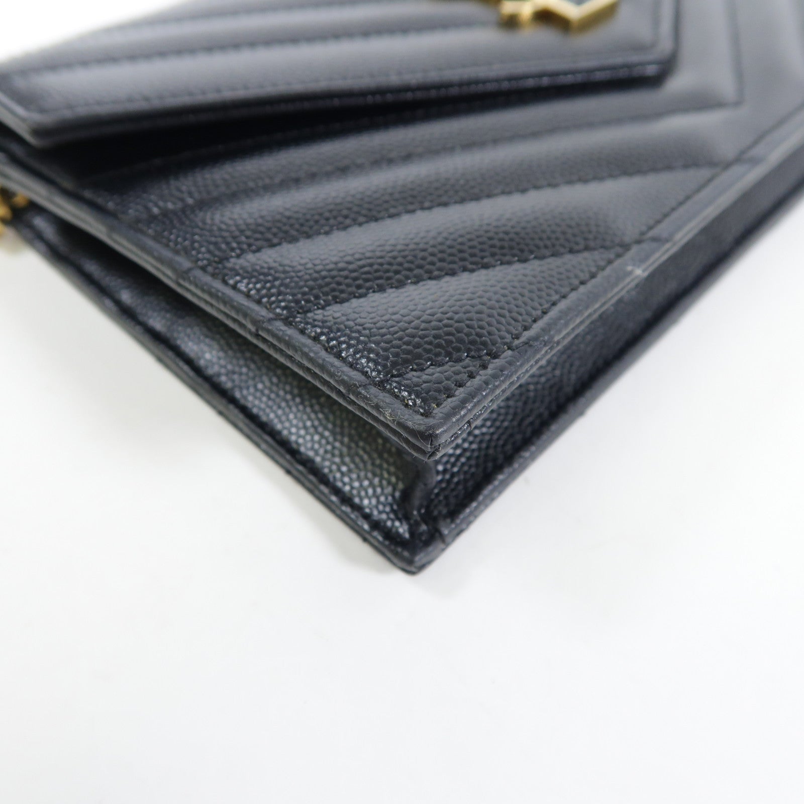 YVES SAINT LAURENT 牛皮皮革Shoulder Bag金扣鏈帶肩背袋