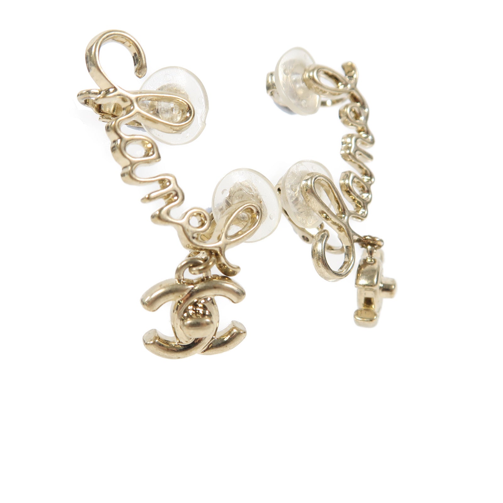 CHANEL 金屬Earrings夾式耳環金色