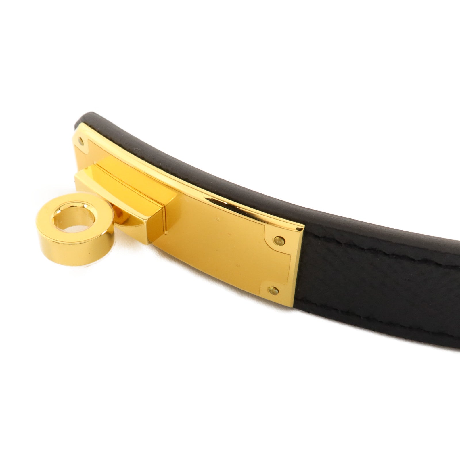 HERMES Epsom皮革Kelly 18 Belt皮帶Noir