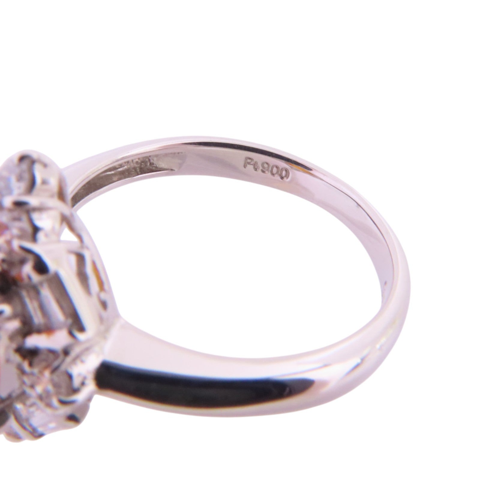 JEWELRY PT900鉑金/火蛋白石/鑽石Orange Opal Diamond Ring戒指US#5.5