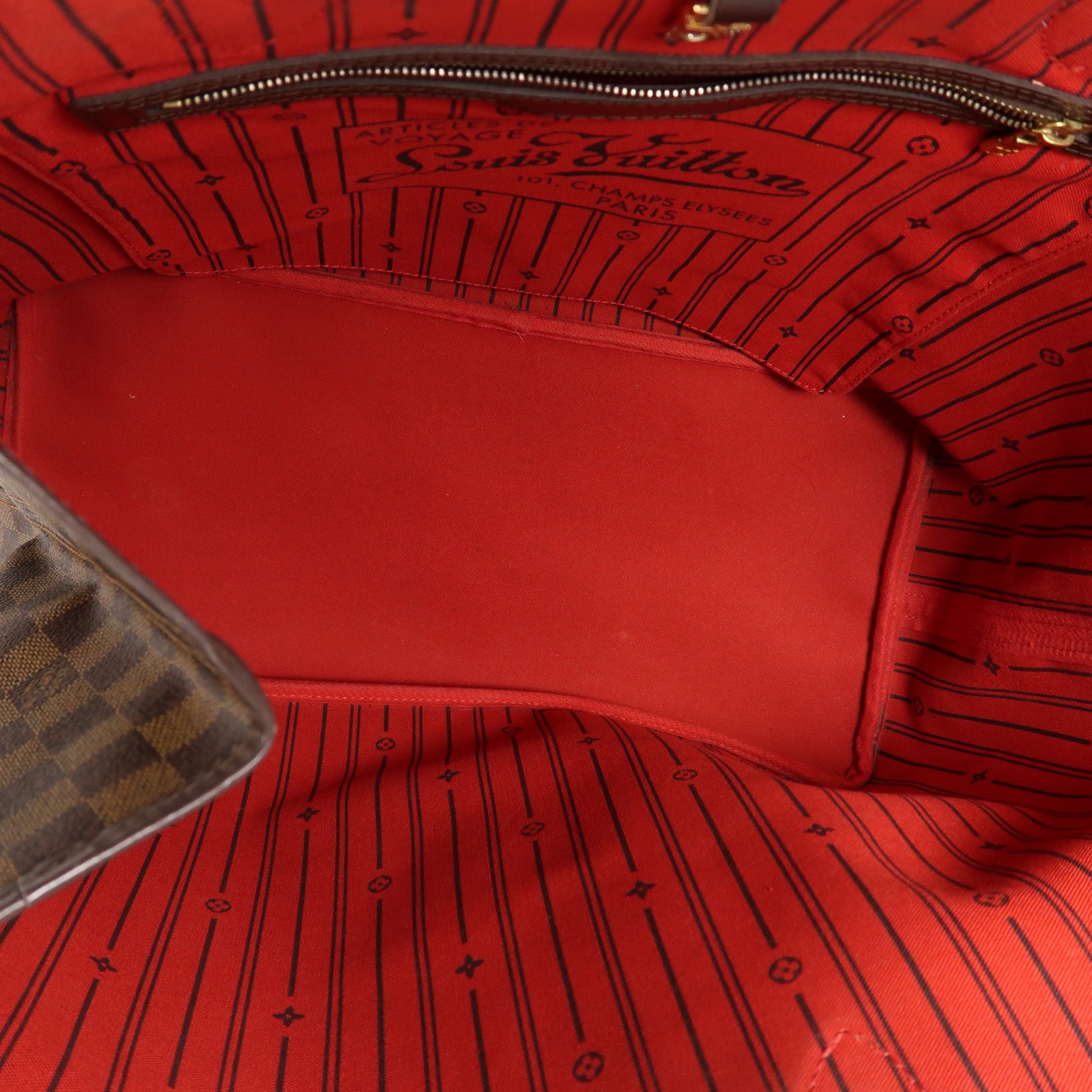 LOUIS VUITTON Damier Neverfull GM金扣肩背袋棕色