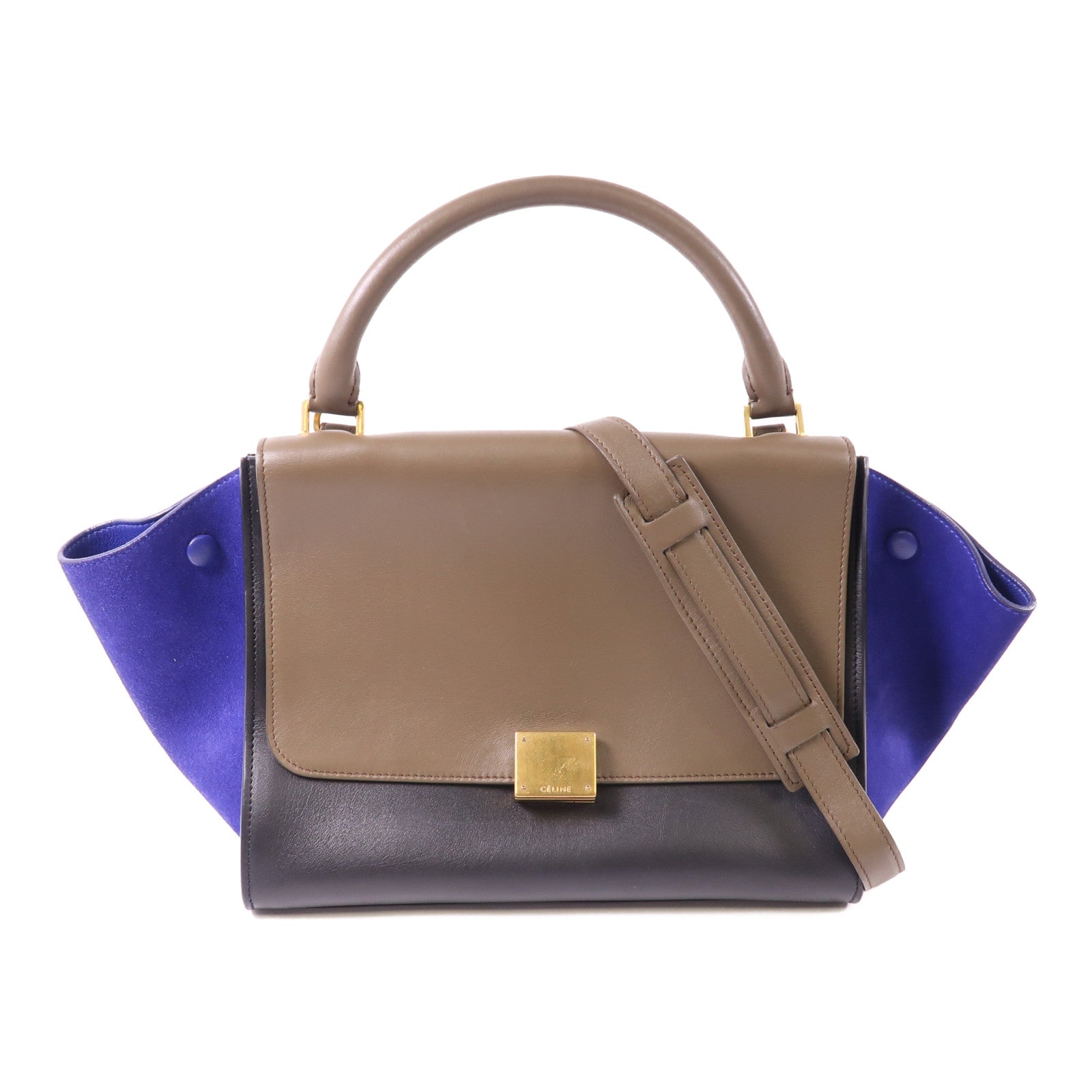 CELINE 牛皮皮革Trapeze金扣手挽肩背兩用袋