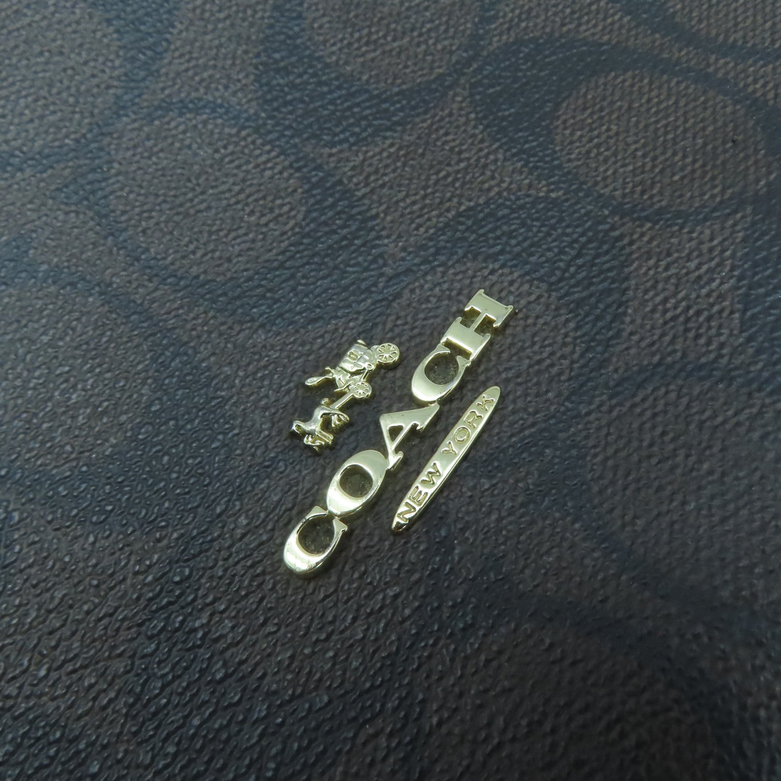 COACH 【激減優惠】塗層帆布BackPack金扣背包啡色/黑色
