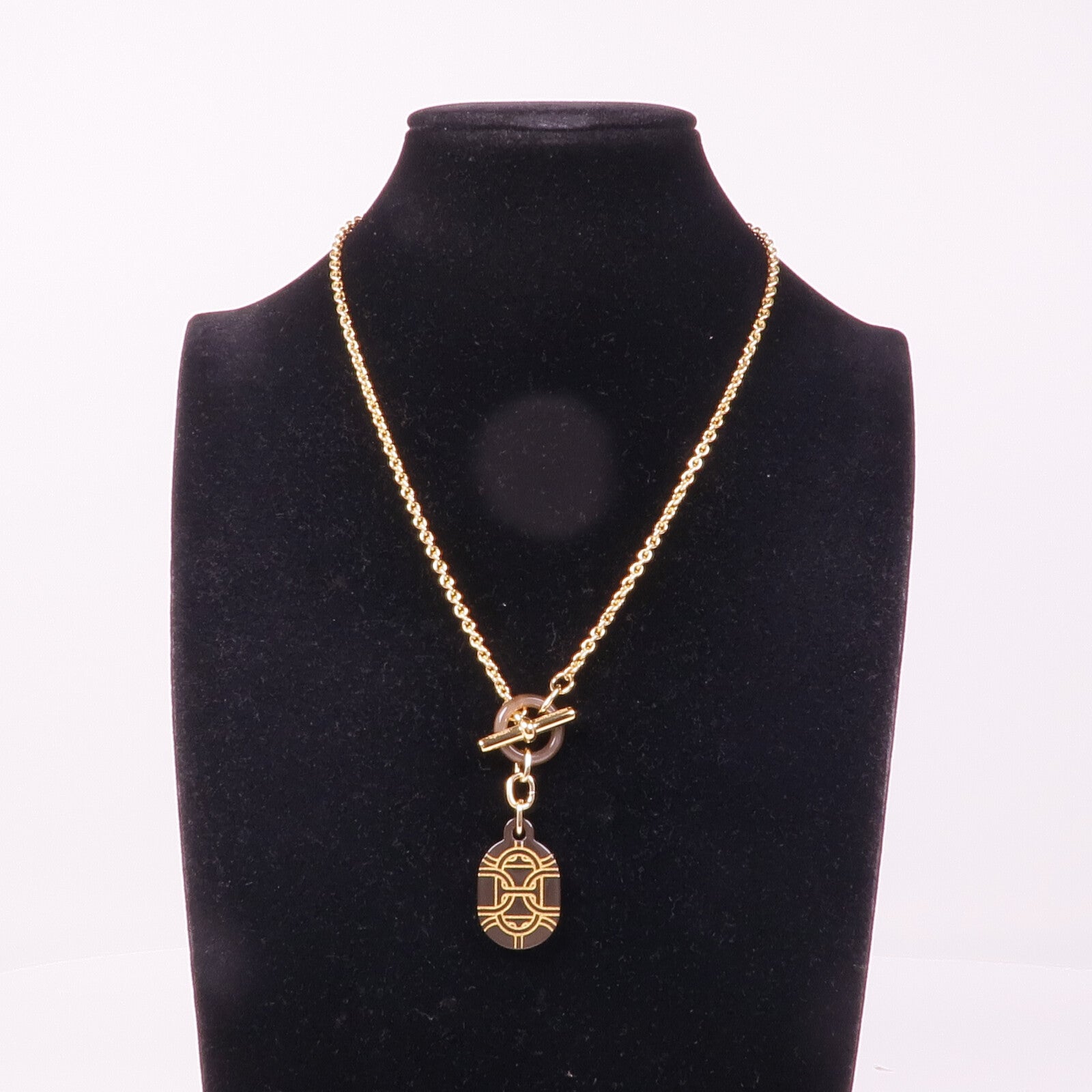 HERMES 金屬/水牛角Necklace項鍊