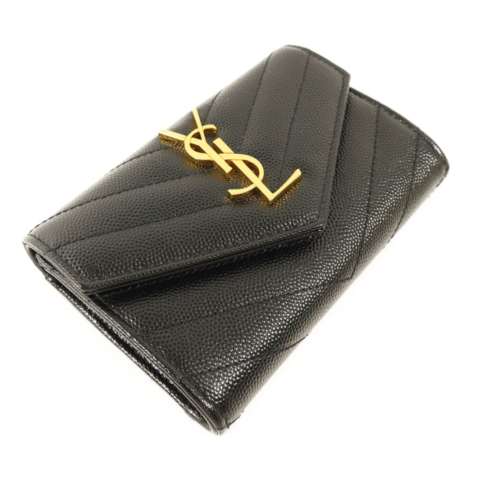 SAINT LAURENT 牛皮皮革Cassandre Matelasse Small Wallet錢包