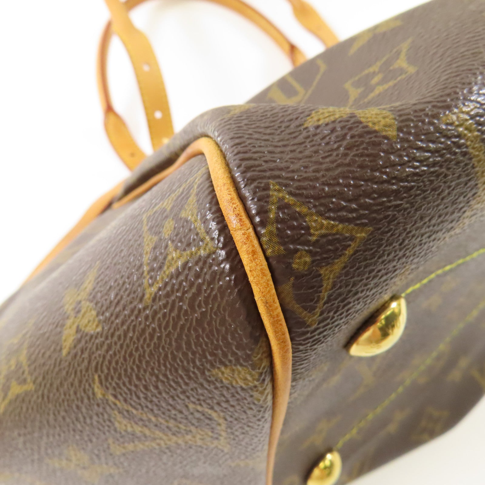 LOUIS VUITTON Monogram Tivoli GM金扣肩背袋棕色