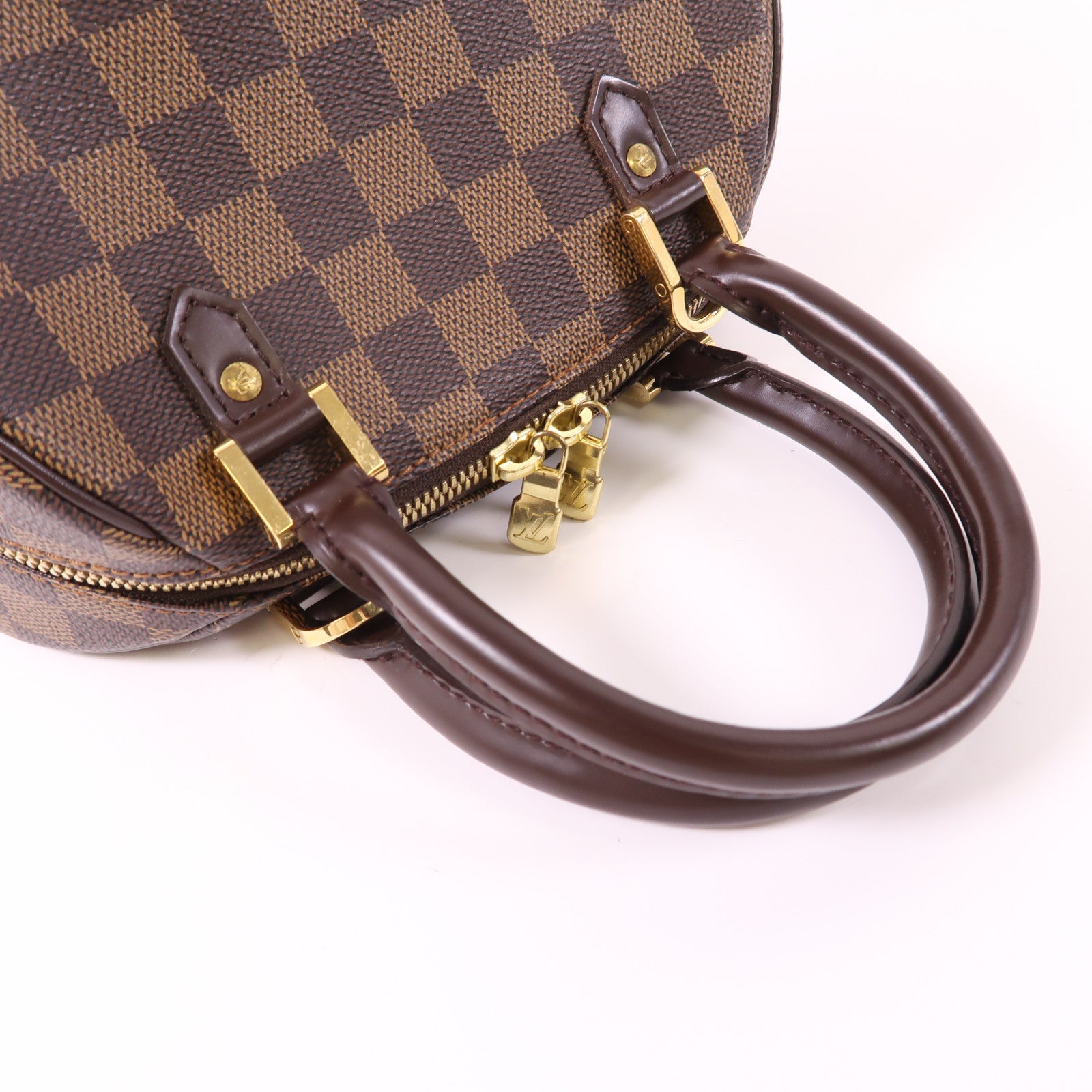 LOUIS VUITTON Damier Rivera Mini金扣手挽袋