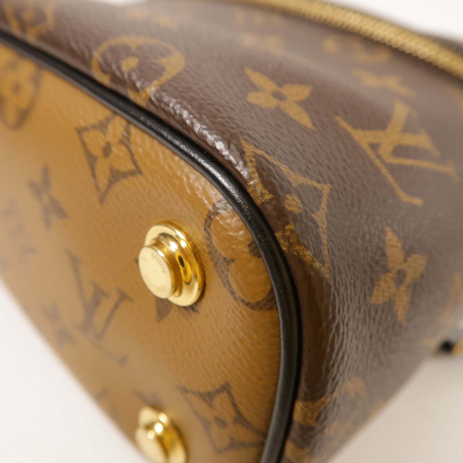 LOUIS VUITTON Monogram Reverse Vanity PM金扣手挽肩背兩用袋棕色
