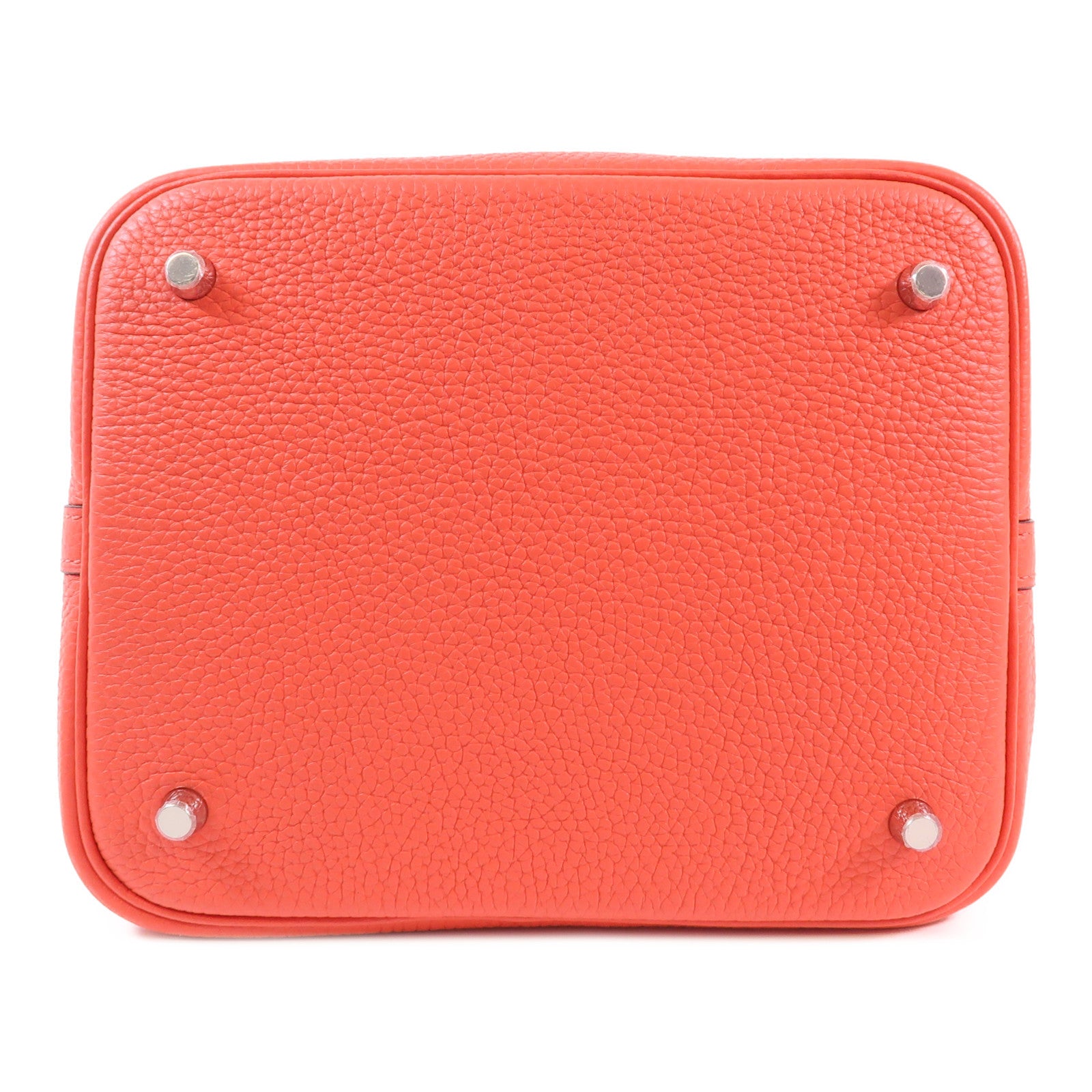 HERMES Clemence皮革Picotin MM銀扣手挽袋Rose Jaipur