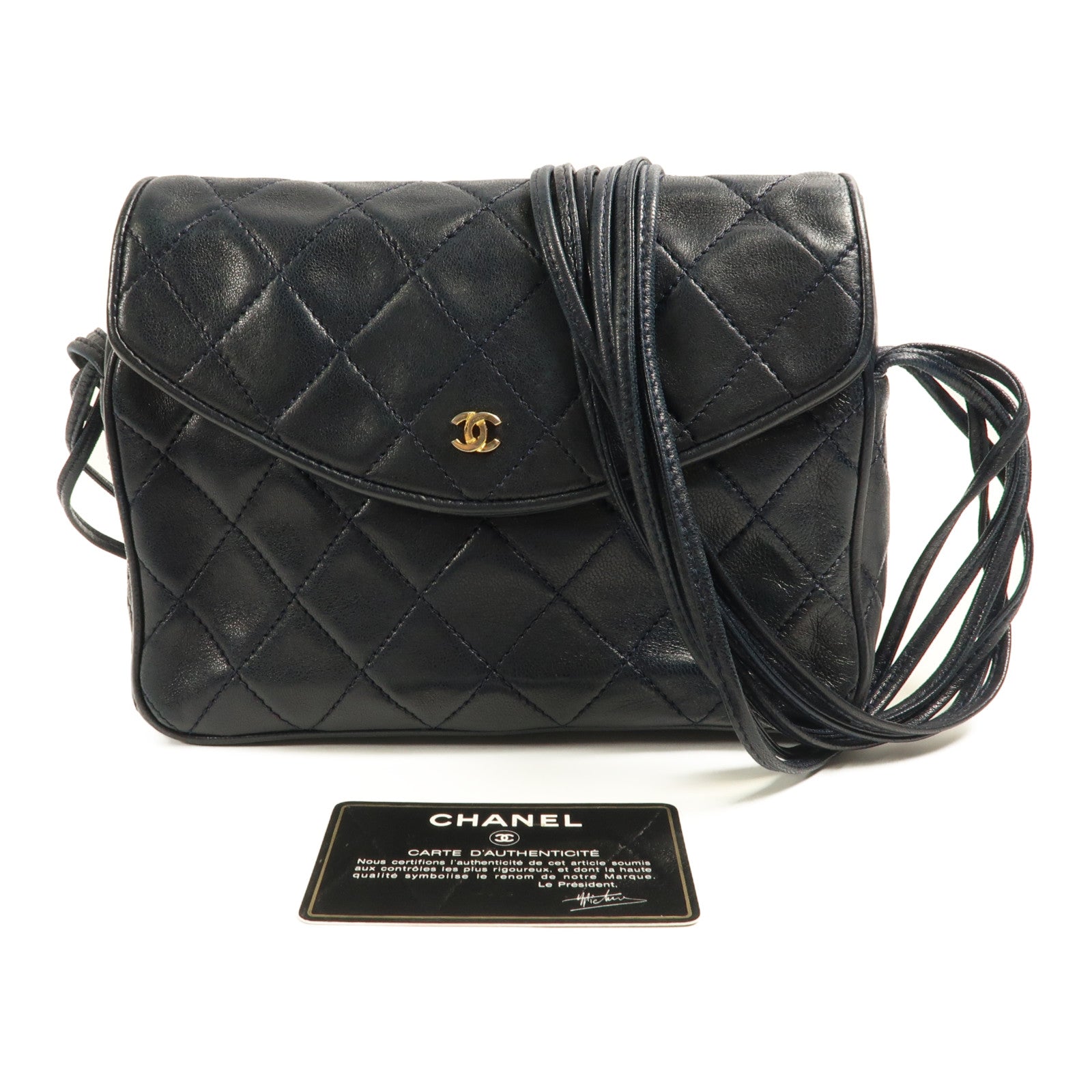 CHANEL 羊皮皮革Shoulder Bag金扣肩背袋黑色